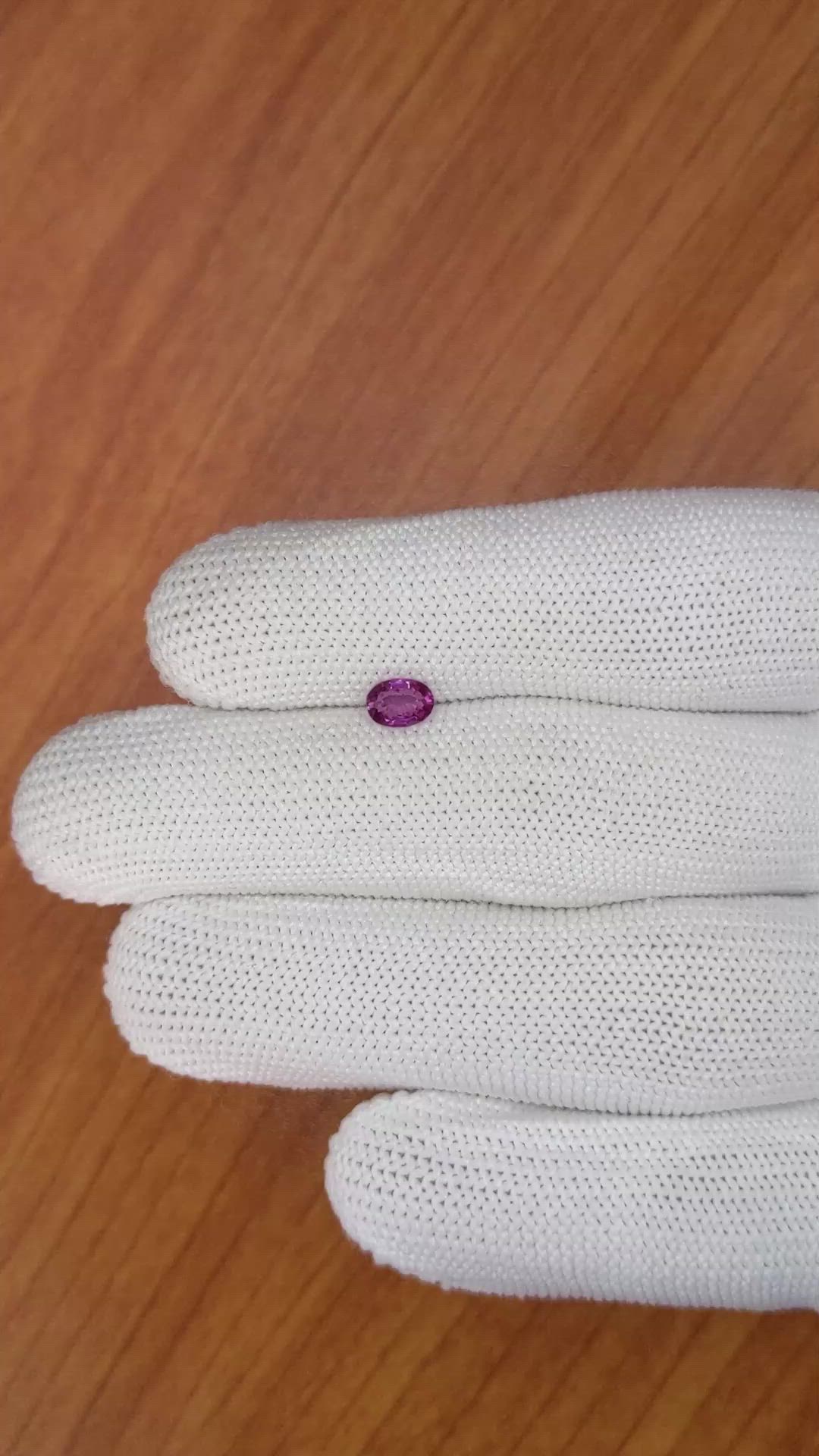 0.46 Ct. Rhodolite Garnet from Ceylon (Sri Lanka) Size Video