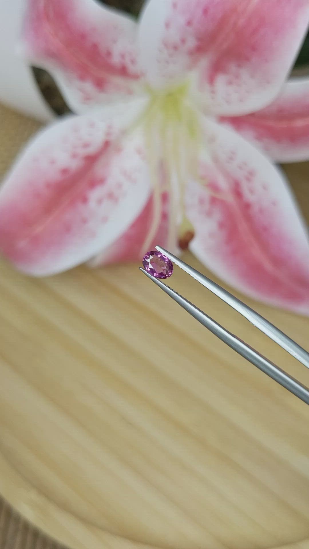 0.46 Ct. Rhodolite Garnet from Ceylon (Sri Lanka) Size Video