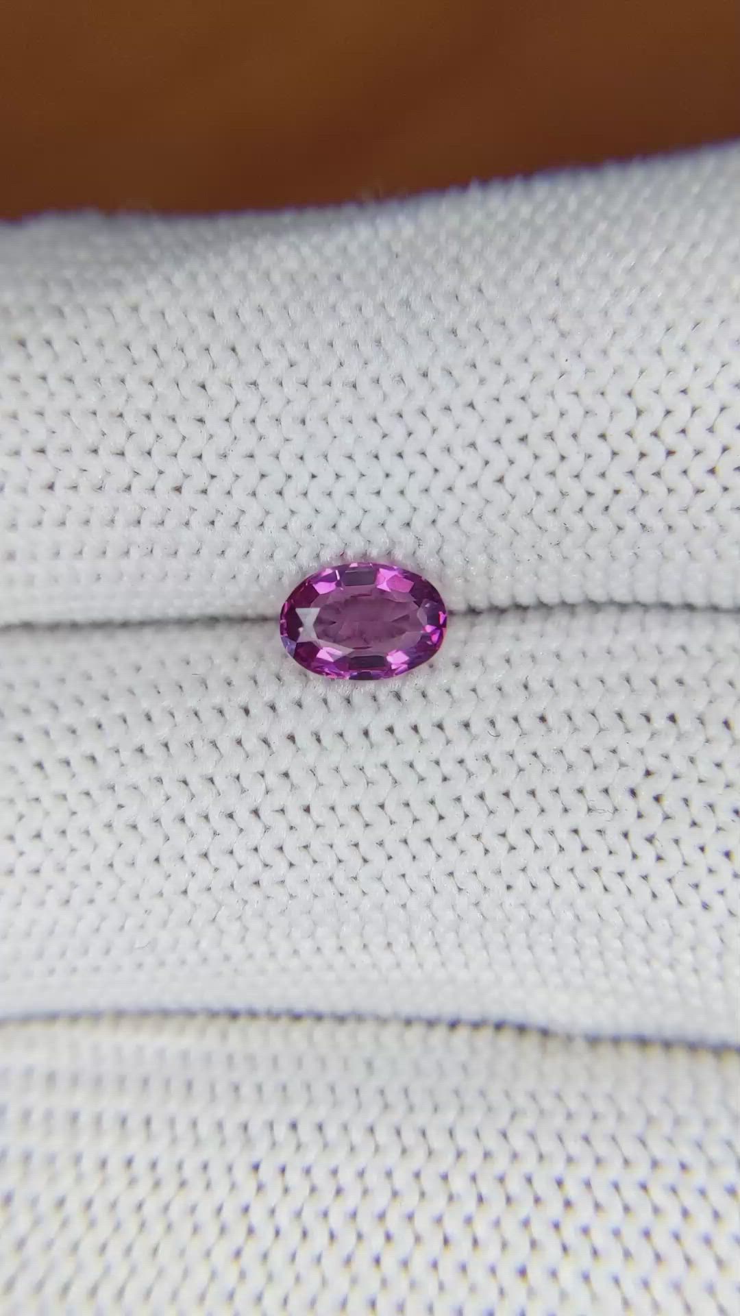 0.61 Ct. Rhodolite Garnet from Ceylon (Sri Lanka) Size Video