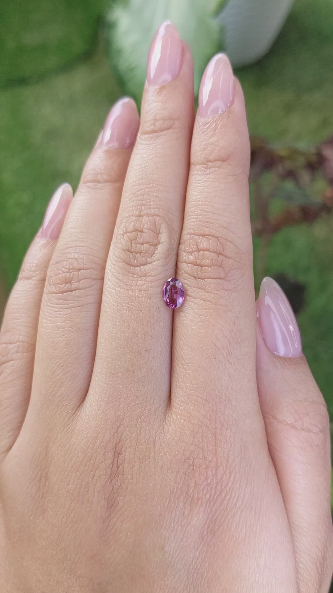 0.61 Ct. Rhodolite Garnet from Ceylon (Sri Lanka) Size Video