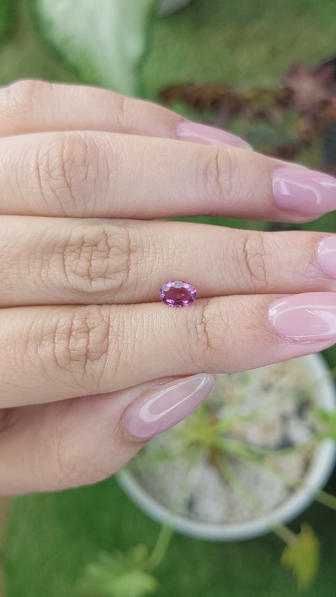 0.61 Ct. Rhodolite Garnet from Ceylon (Sri Lanka) Size Video