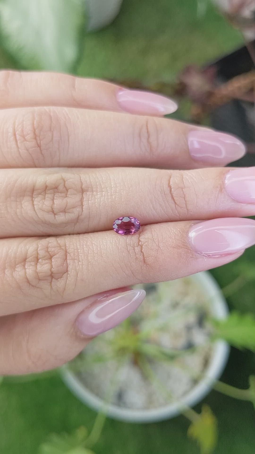 0.66 Ct. Rhodolite Garnet from Ceylon (Sri Lanka) Size Video