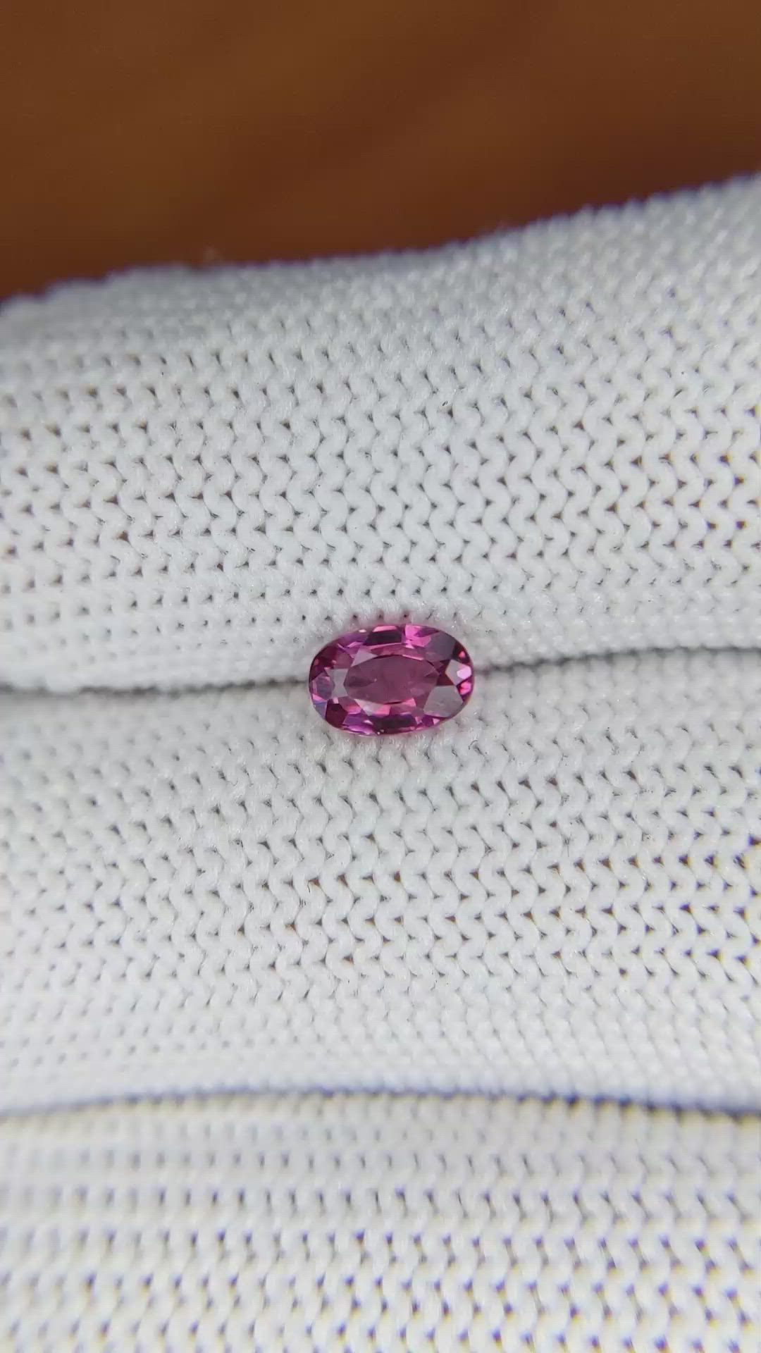 0.66 Ct. Rhodolite Garnet from Ceylon (Sri Lanka) Size Video