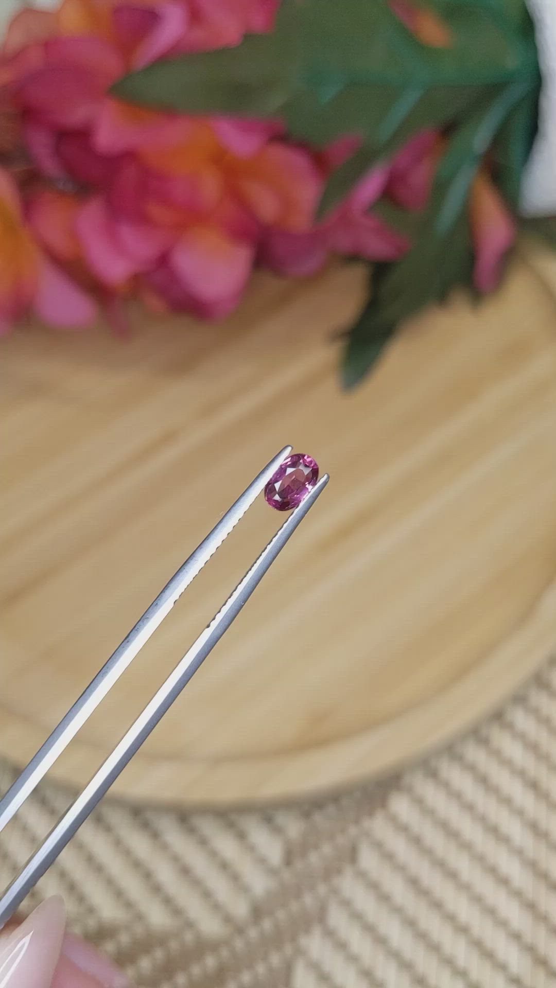0.66 Ct. Rhodolite Garnet from Ceylon (Sri Lanka) Size Video