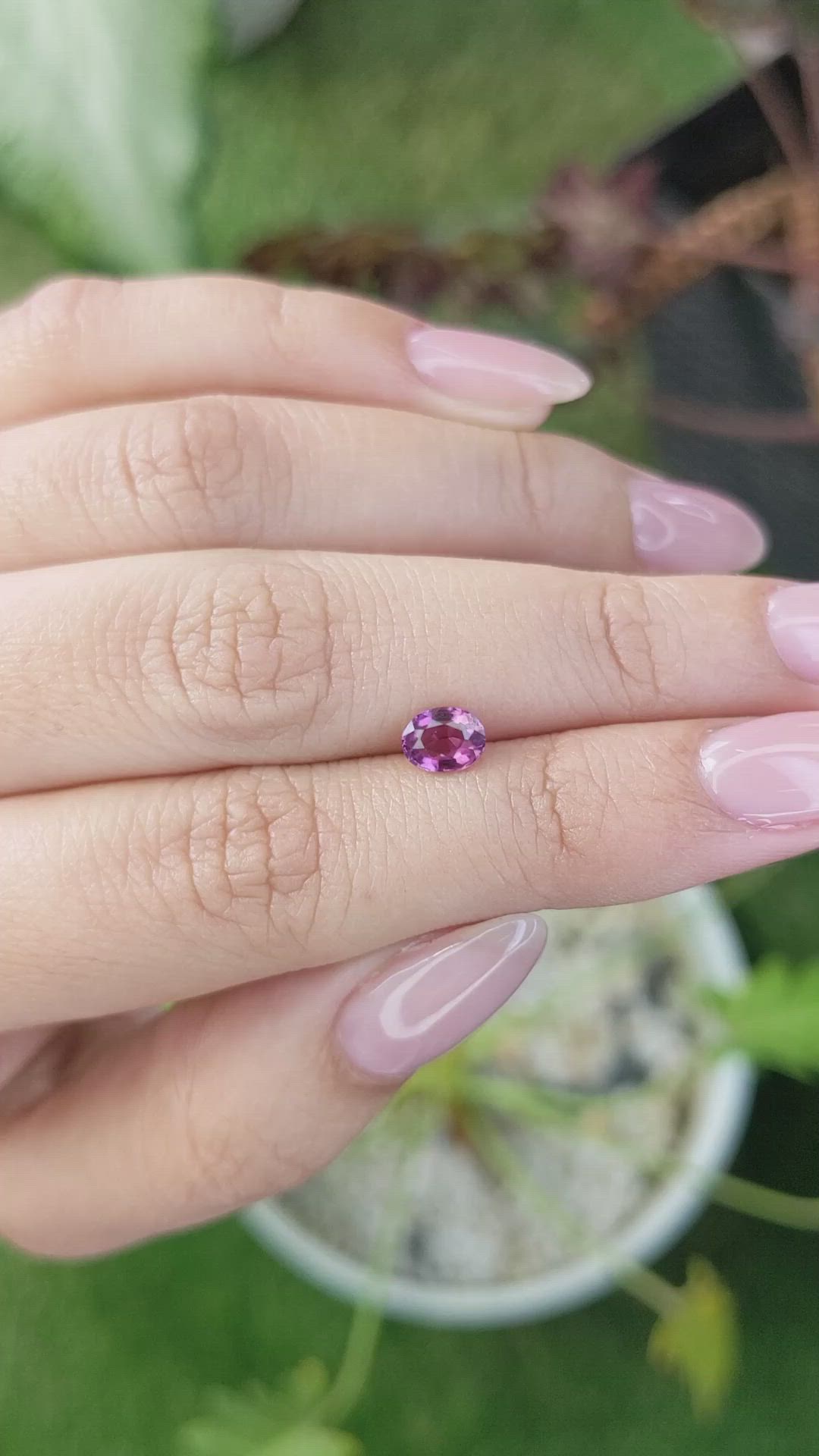 0.71 Ct. Rhodolite Garnet from Ceylon (Sri Lanka) Size Video