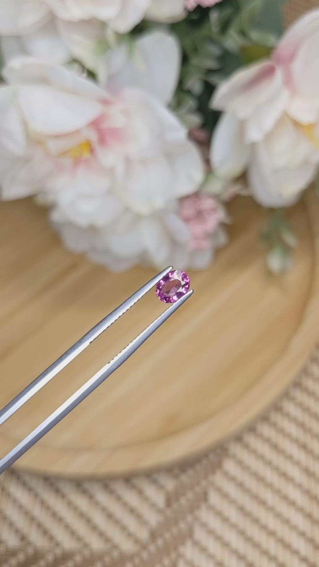 0.71 Ct. Rhodolite Garnet from Ceylon (Sri Lanka) Size Video