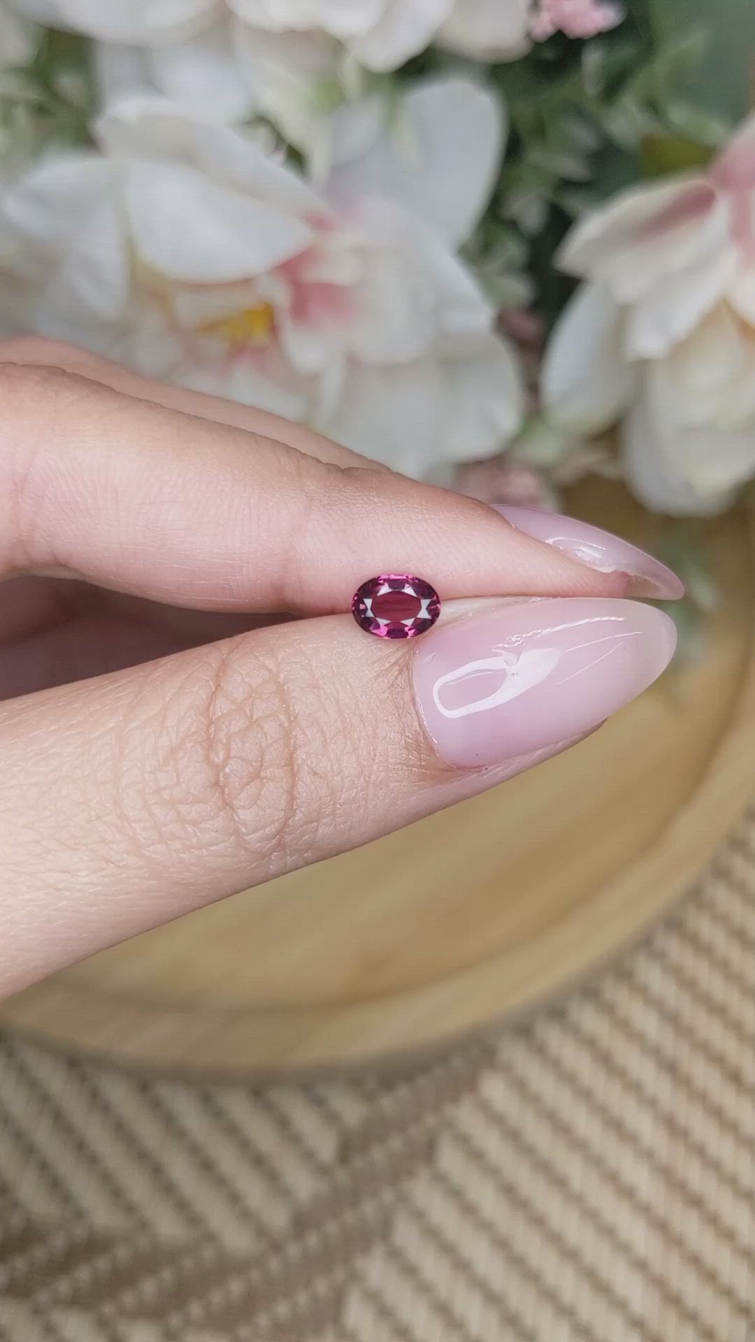 0.69 Ct. Rhodolite Garnet from Ceylon (Sri Lanka) Size Video