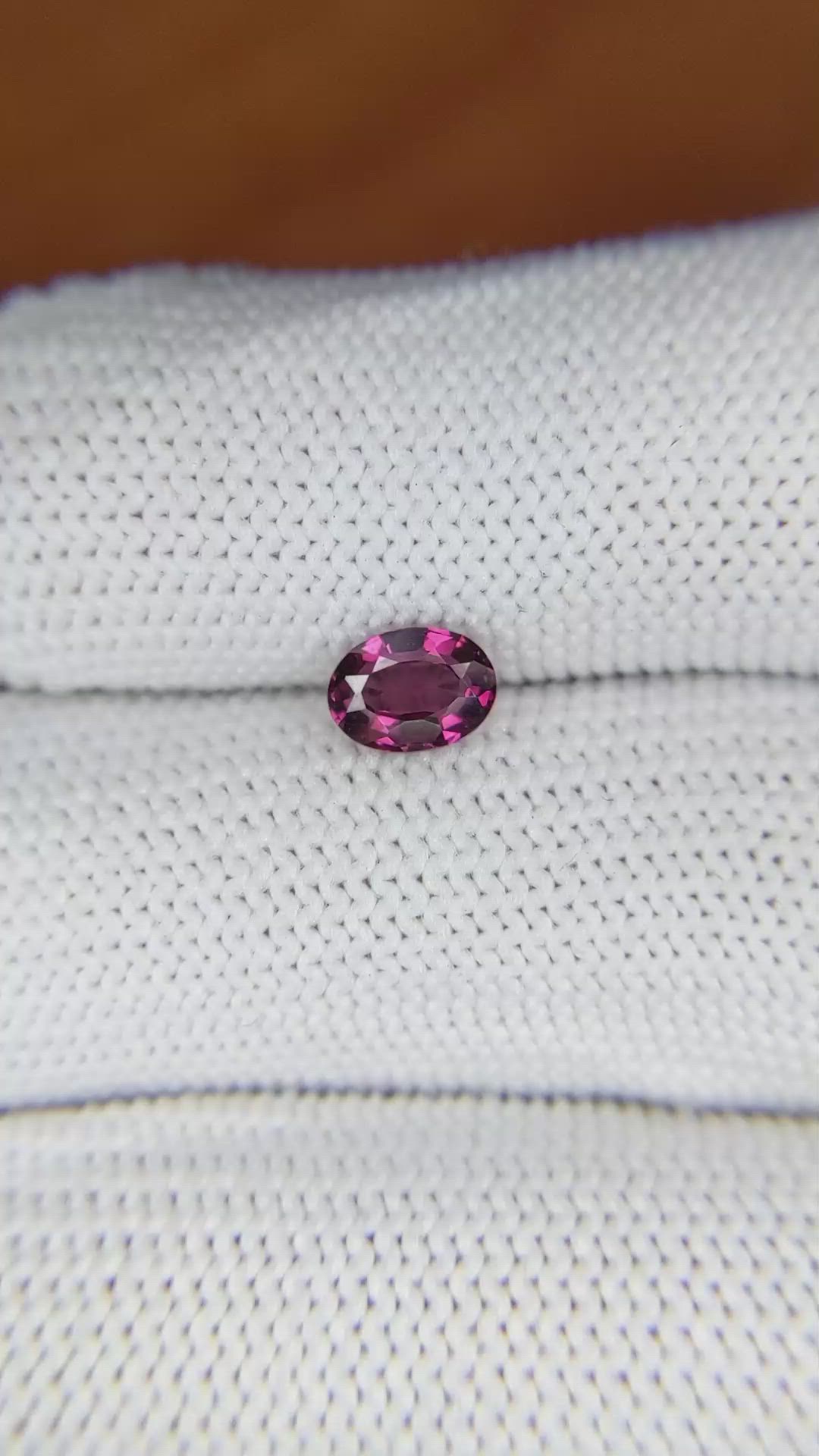 0.69 Ct. Rhodolite Garnet from Ceylon (Sri Lanka) Size Video