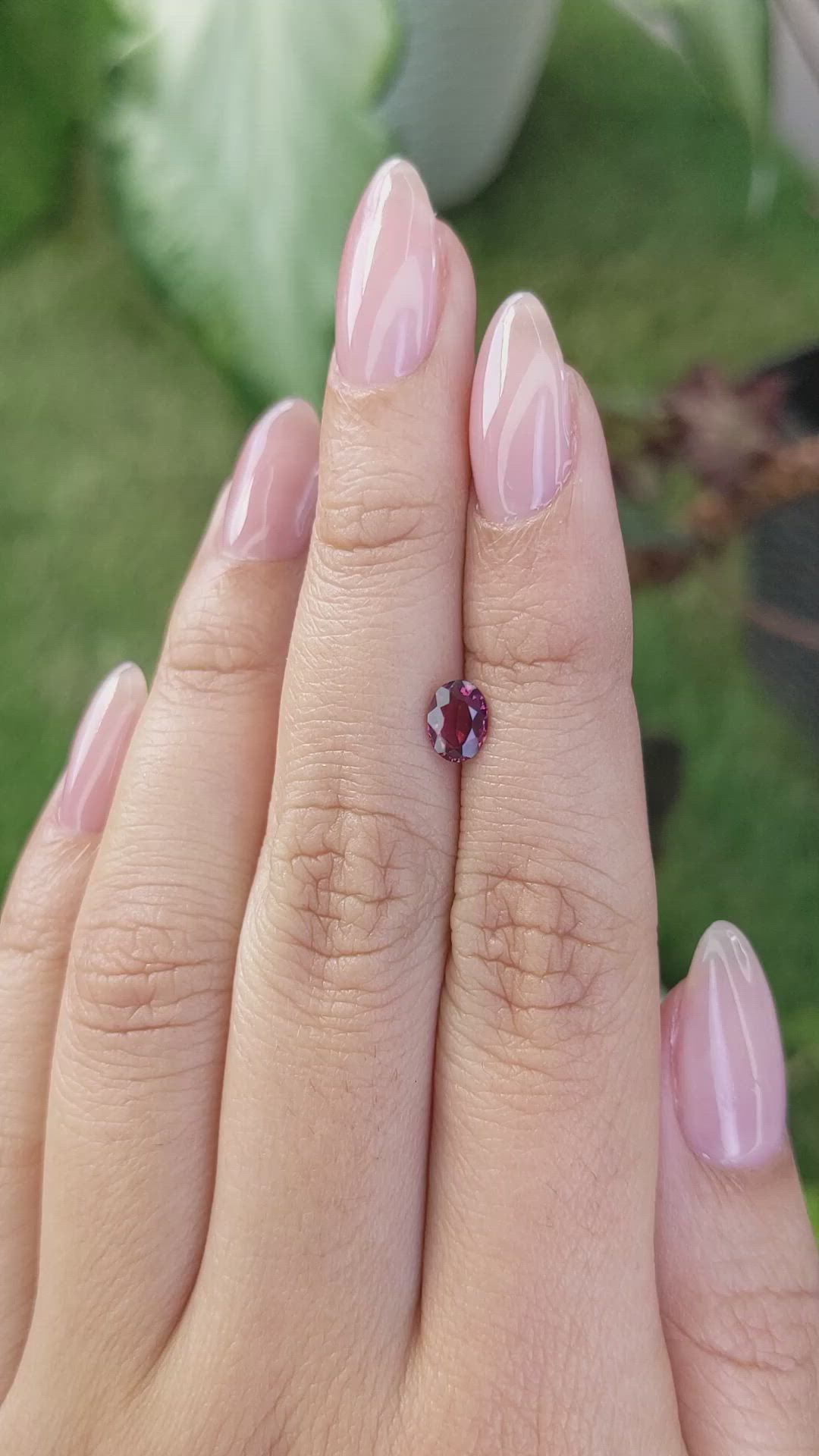 0.69 Ct. Rhodolite Garnet from Ceylon (Sri Lanka) Size Video