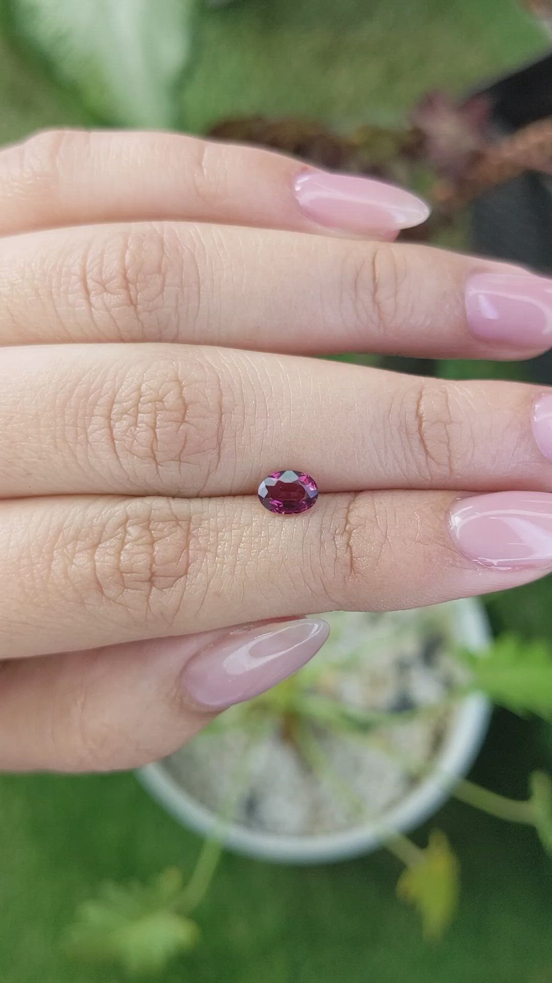 0.69 Ct. Rhodolite Garnet from Ceylon (Sri Lanka) Size Video
