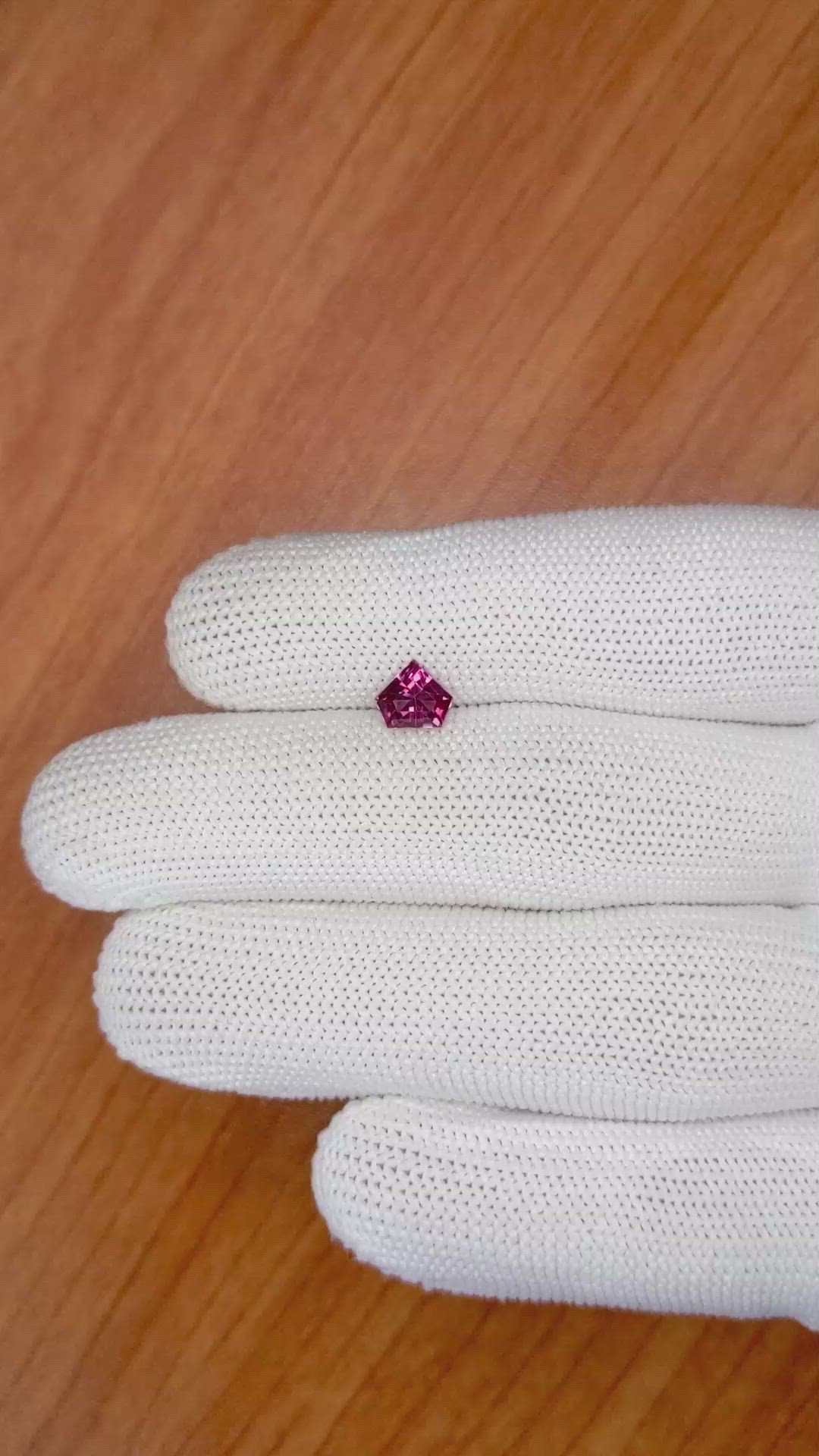 0.96 Ct. Rhodolite Garnet from Ceylon (Sri Lanka) Size Video