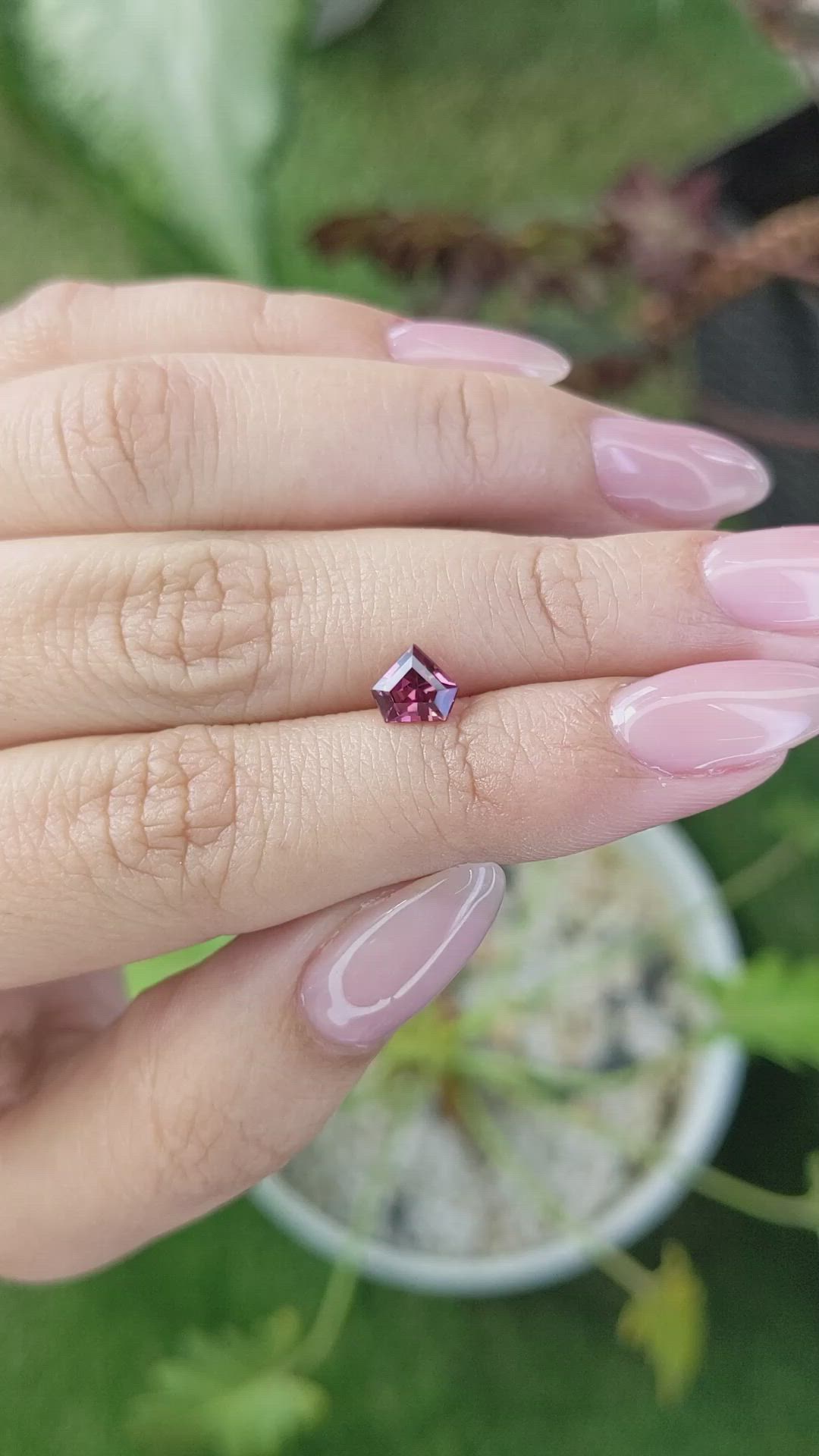 0.96 Ct. Rhodolite Garnet from Ceylon (Sri Lanka) Size Video