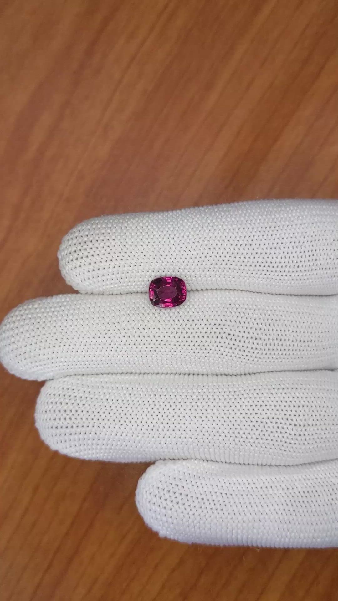 1.67 Ct. Rhodolite Garnet from Ceylon (Sri Lanka) Size Video