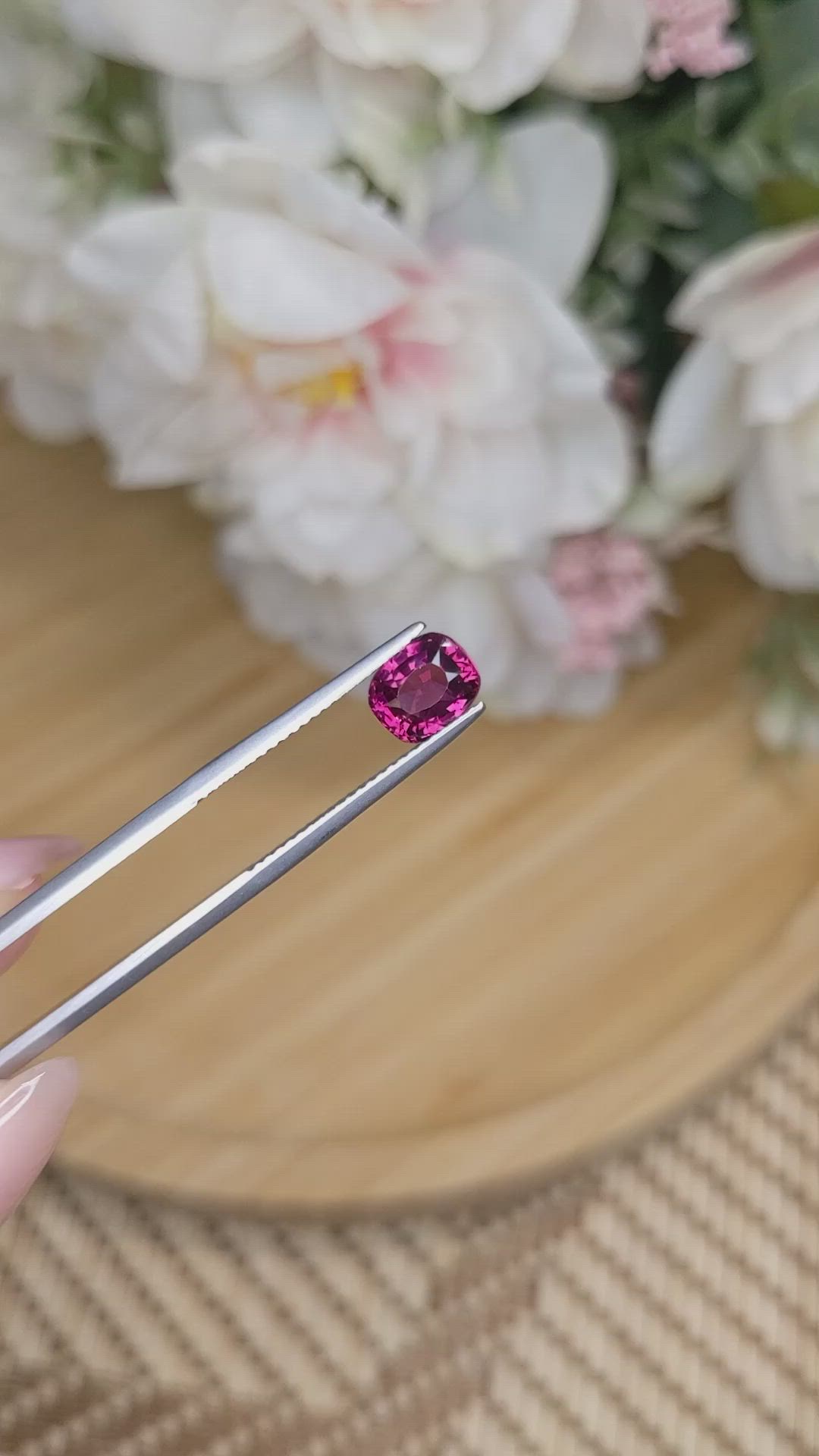 1.67 Ct. Rhodolite Garnet from Ceylon (Sri Lanka) Size Video