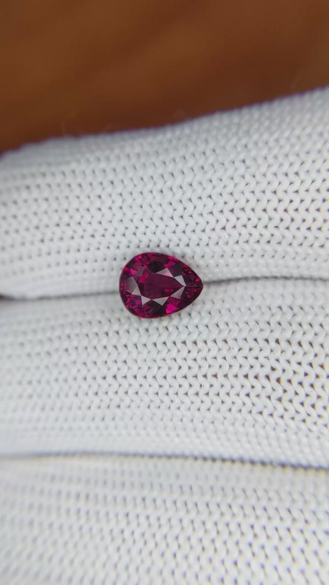 1.73 Ct. Rhodolite Garnet from Ceylon (Sri Lanka) Size Video