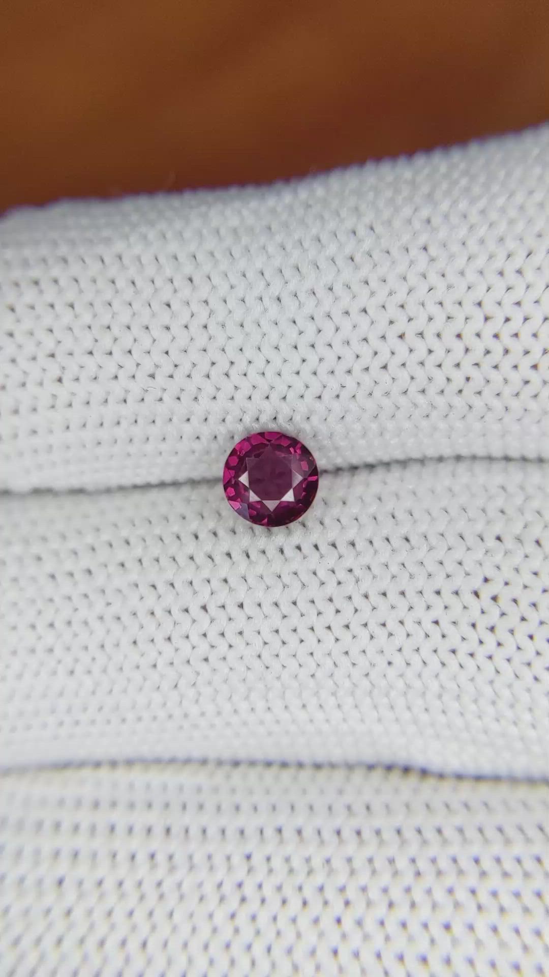0.81 Ct. Rhodolite Garnet from Ceylon (Sri Lanka) Size Video