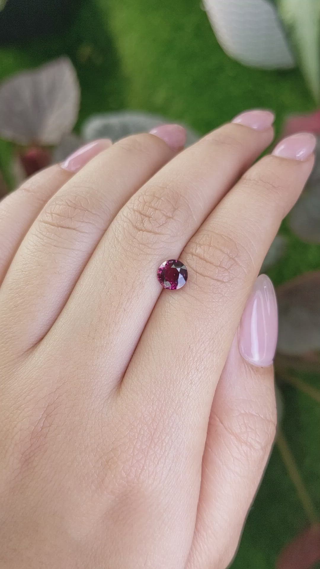 1.19 Ct. Rhodolite Garnet from Ceylon (Sri Lanka) Size Video