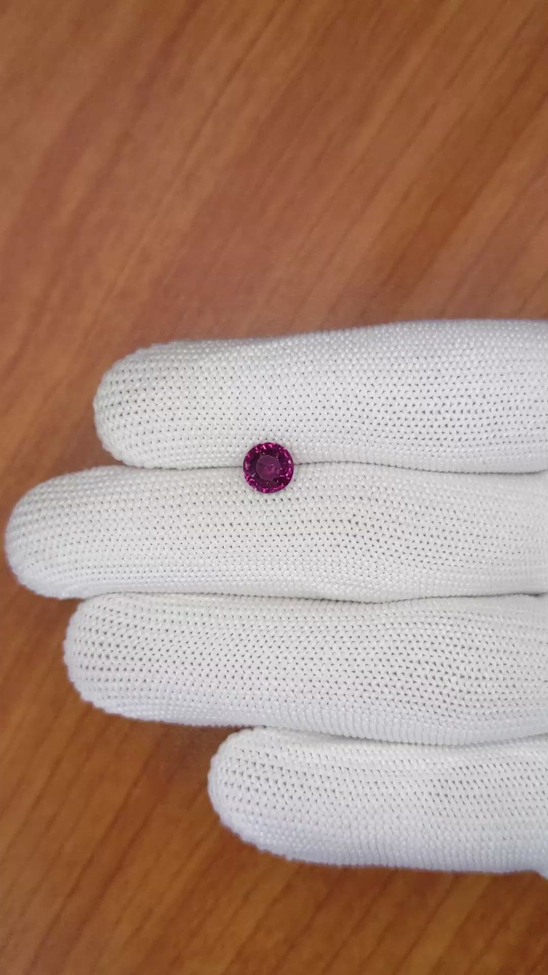 1.19 Ct. Rhodolite Garnet from Ceylon (Sri Lanka) Size Video