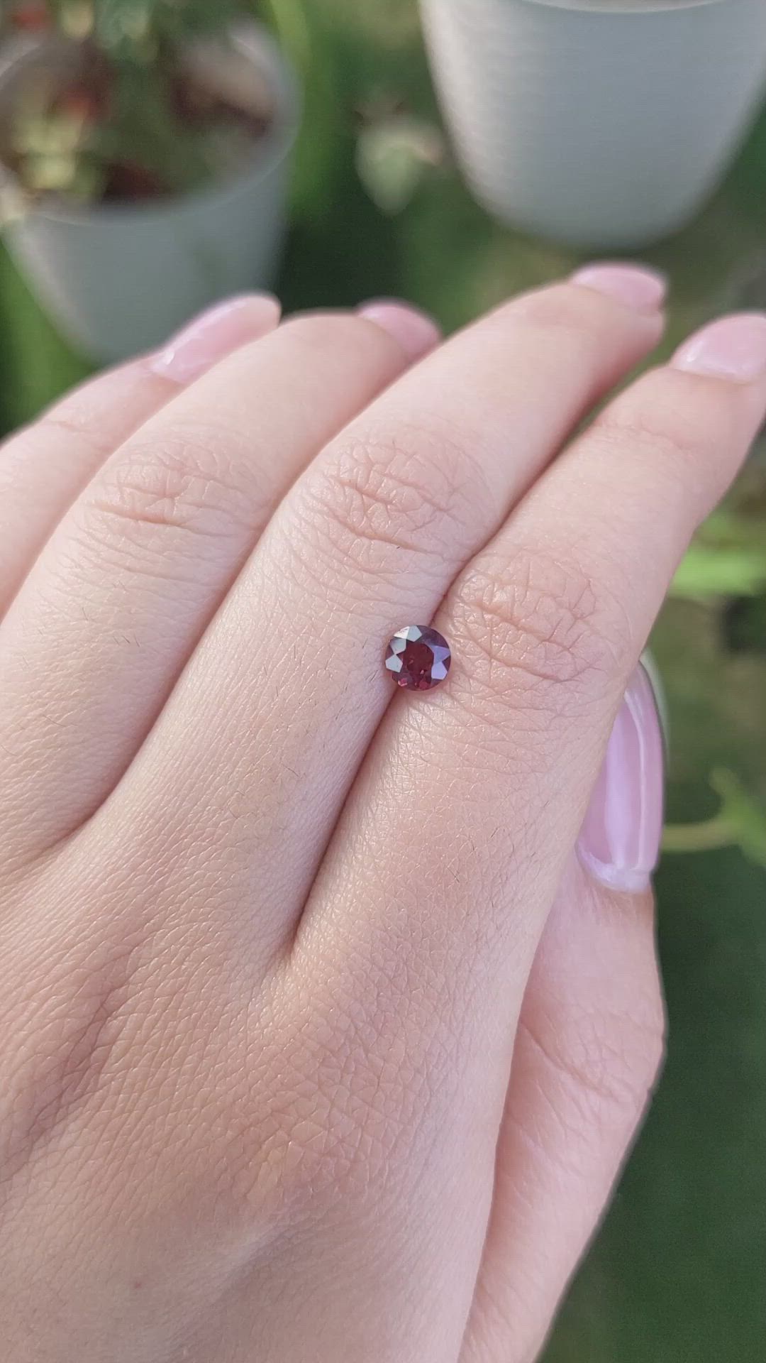 0.69 Ct. Rhodolite Garnet from Ceylon (Sri Lanka) Size Video