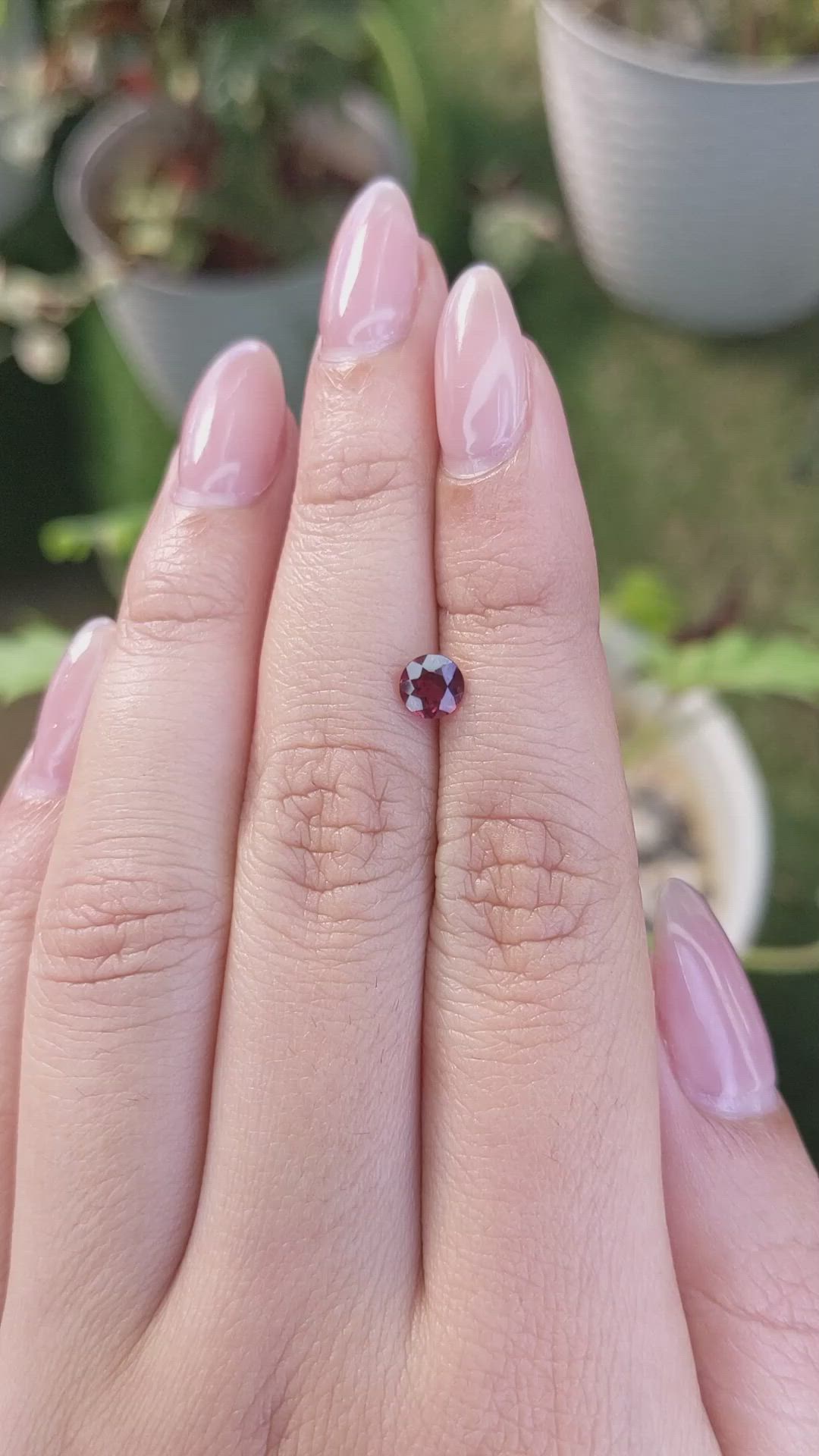 0.69 Ct. Rhodolite Garnet from Ceylon (Sri Lanka) Size Video