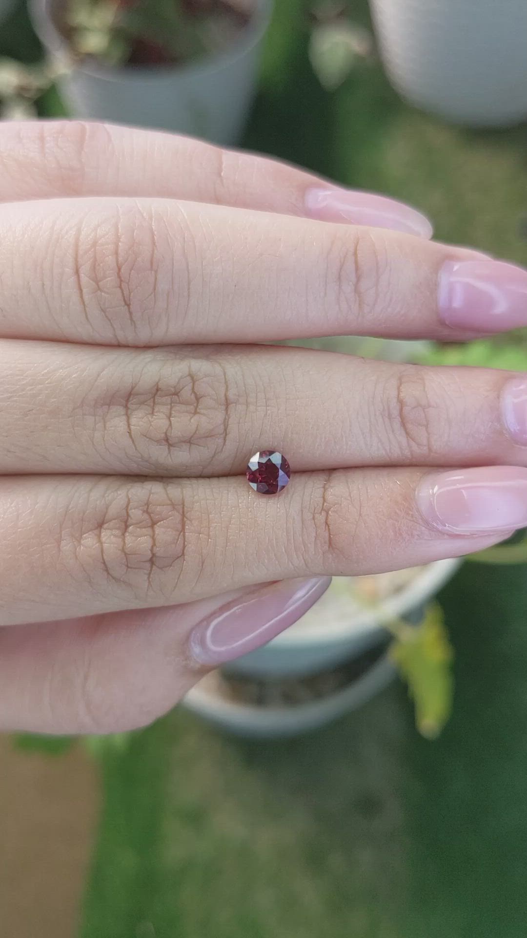 0.69 Ct. Rhodolite Garnet from Ceylon (Sri Lanka) Size Video
