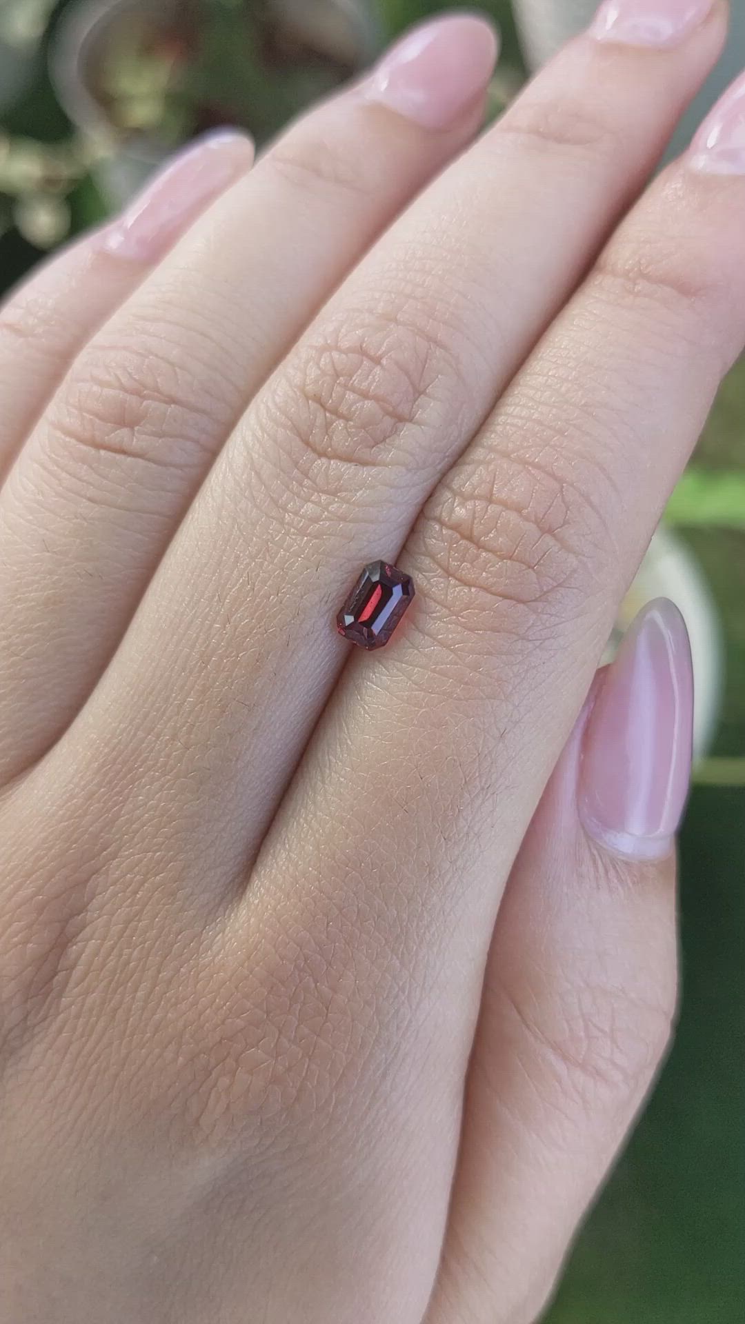 0.96 Ct. Garnet from Ceylon (Sri Lanka) Size Video