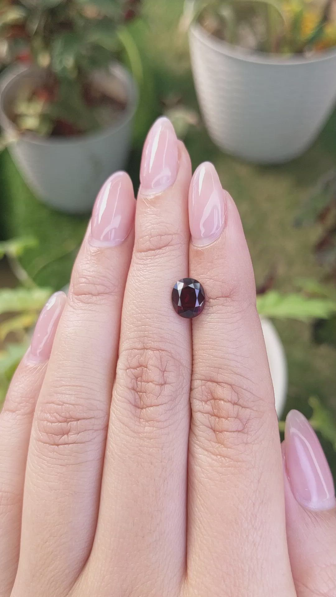 1.80 Ct. Garnet from Ceylon (Sri Lanka) Size Video