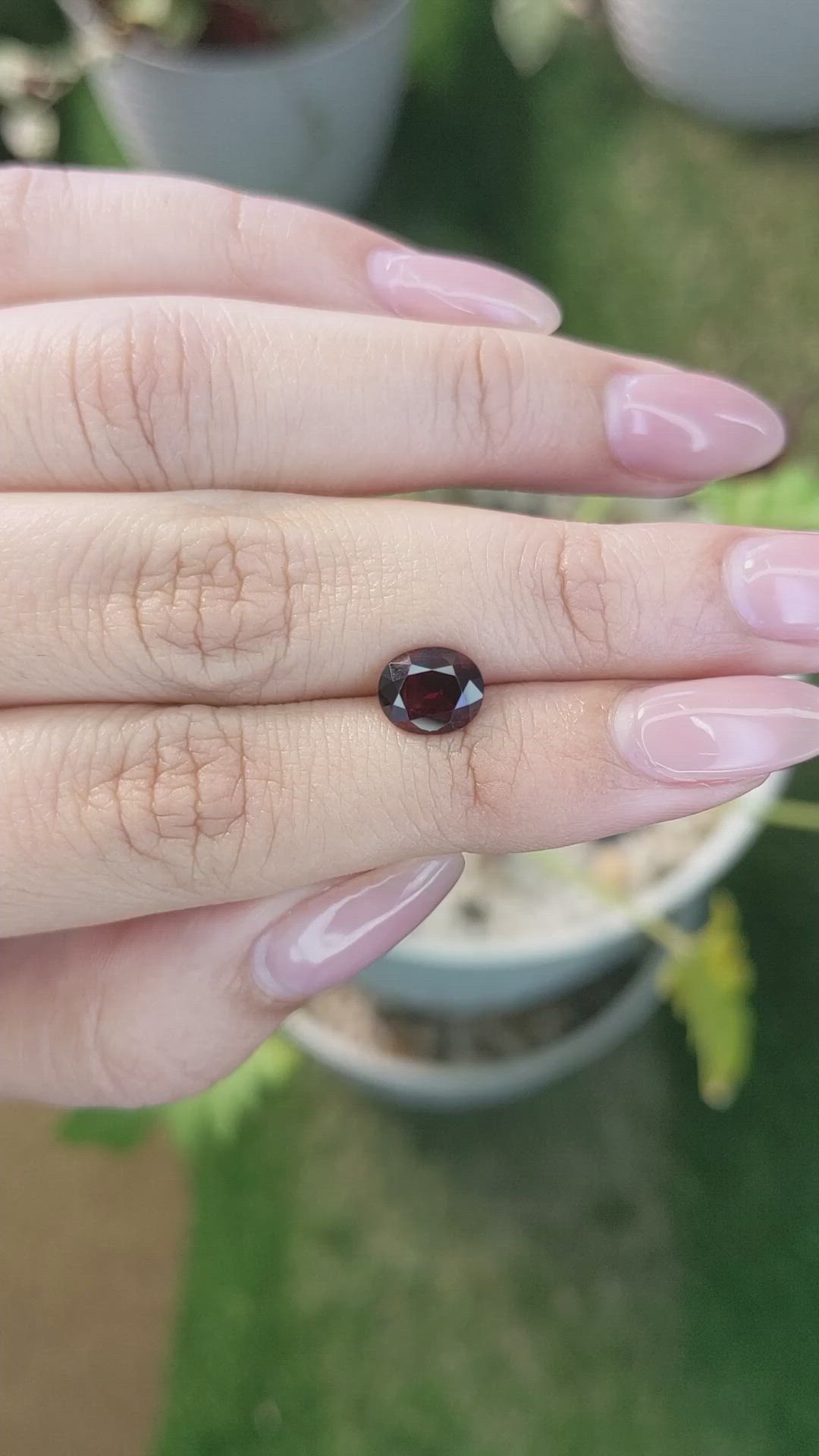 1.80 Ct. Garnet from Ceylon (Sri Lanka) Size Video