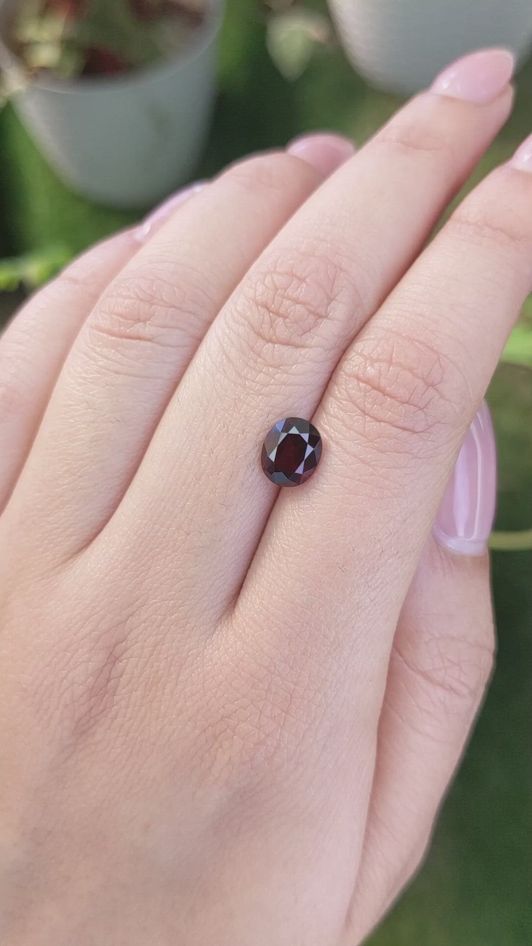 1.80 Ct. Garnet from Ceylon (Sri Lanka) Size Video