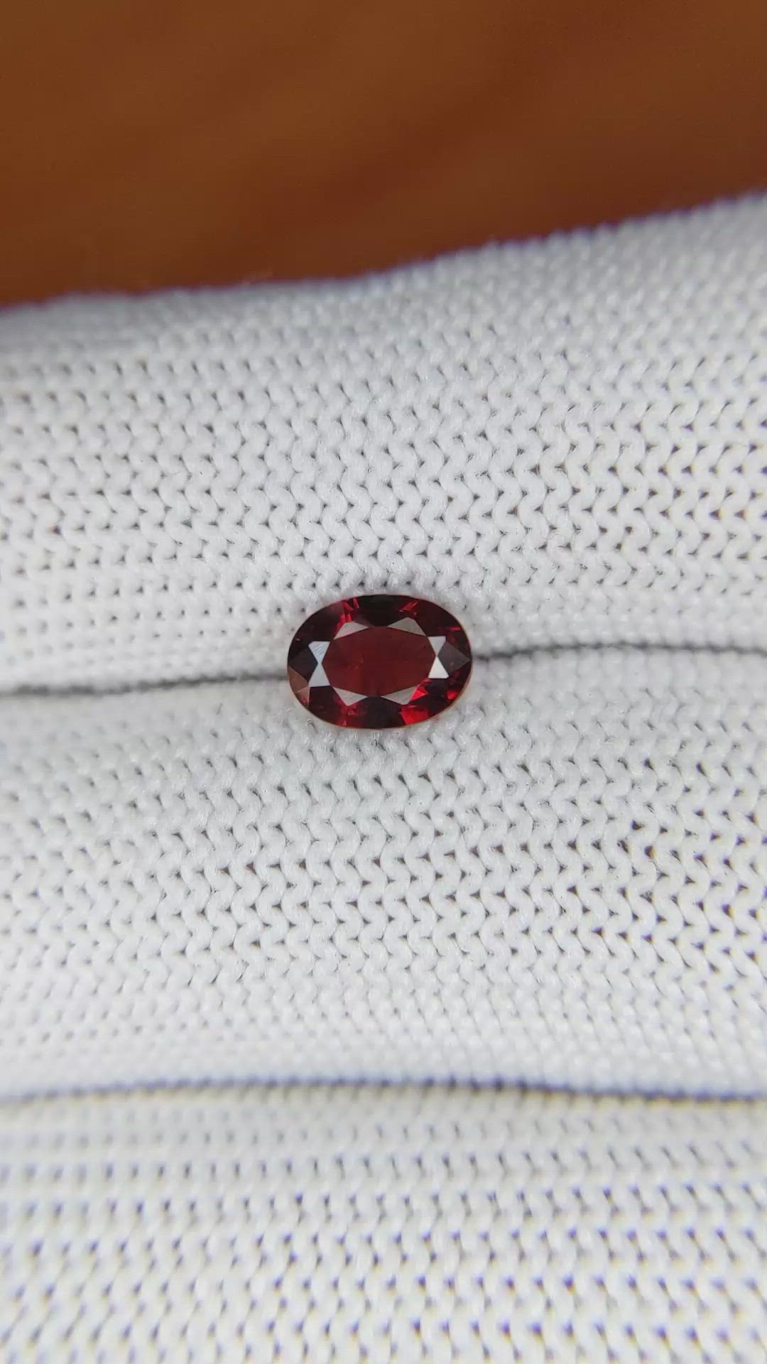 1.26 Ct. Garnet from Ceylon (Sri Lanka) Size Video