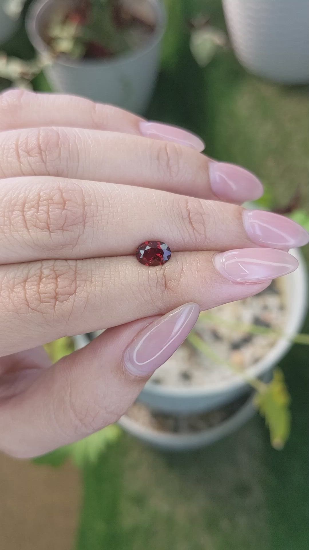 1.03 Ct. Garnet from Ceylon (Sri Lanka) Size Video