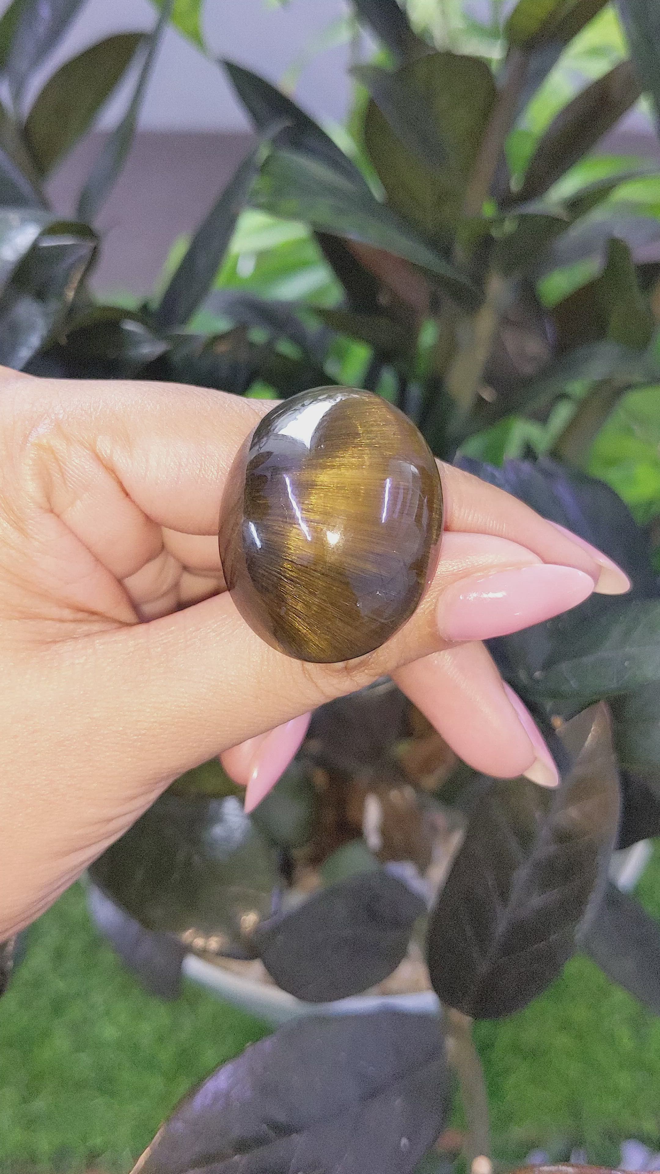 96.32 Ct. Cabochon Rutilated Quartz from Ceylon (Sri Lanka) Size Video