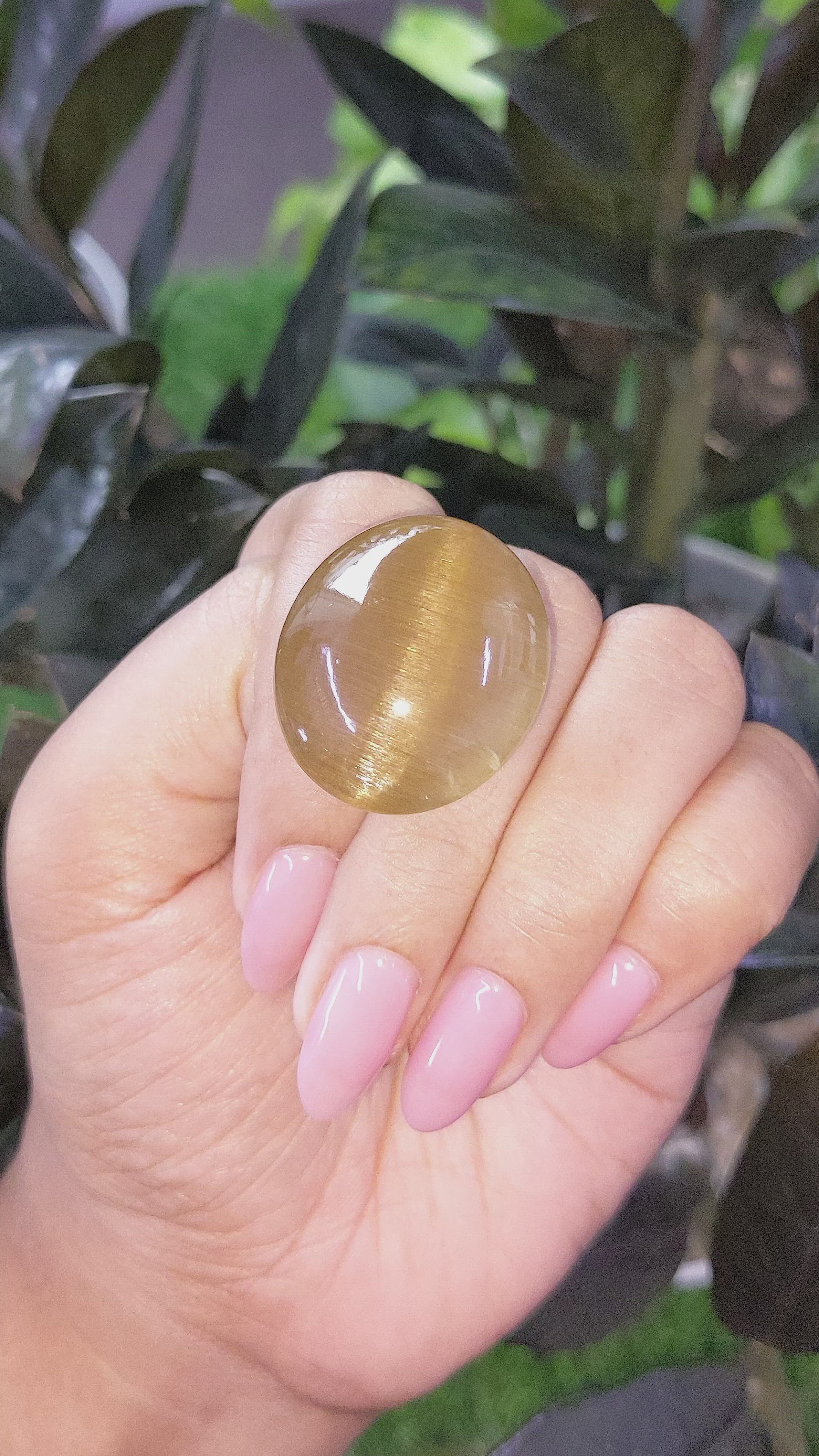 72.58 Ct. Cabochon Rutilated Quartz from Ceylon (Sri Lanka) Size Video