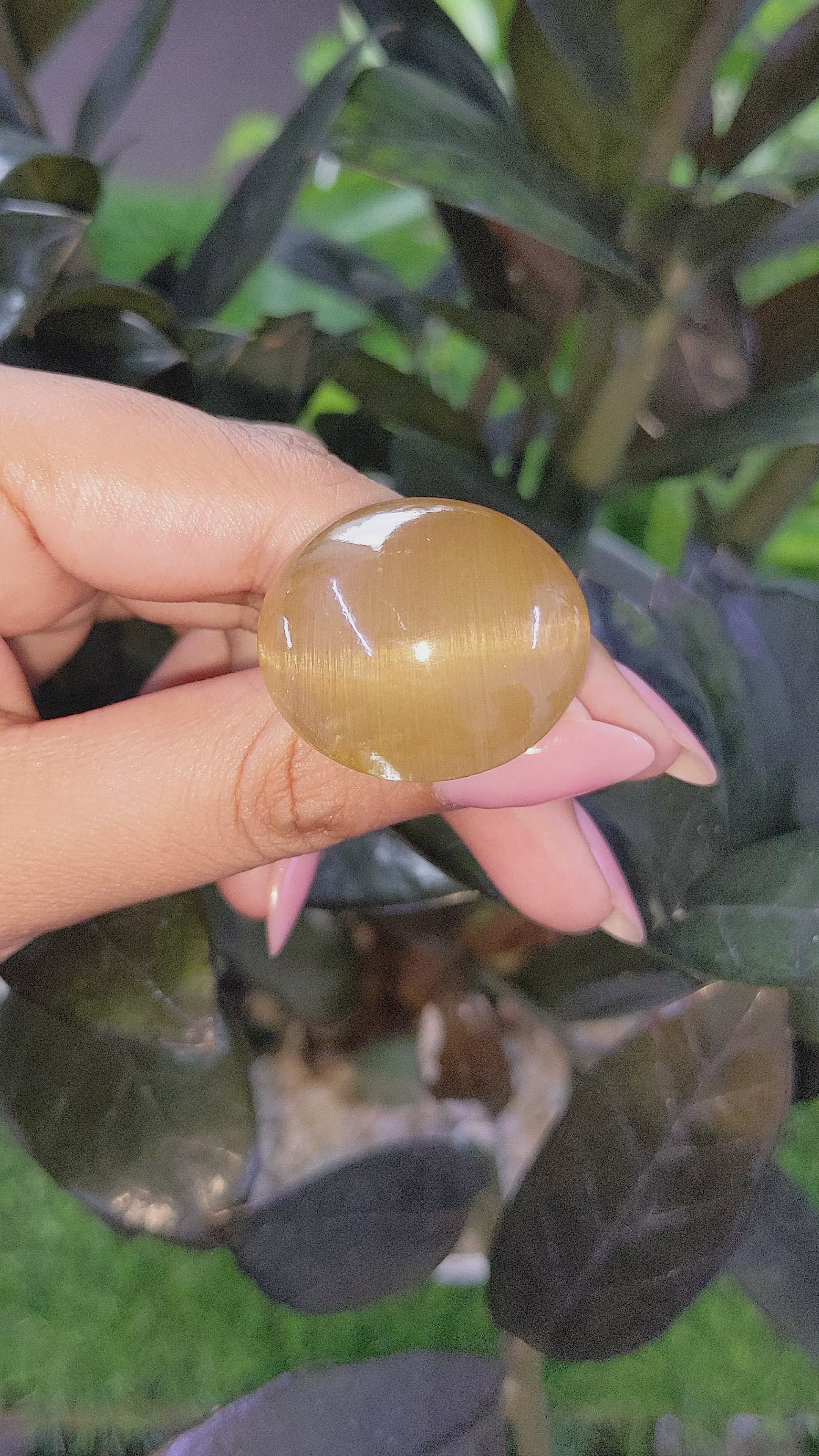 72.58 Ct. Cabochon Rutilated Quartz from Ceylon (Sri Lanka) Size Video