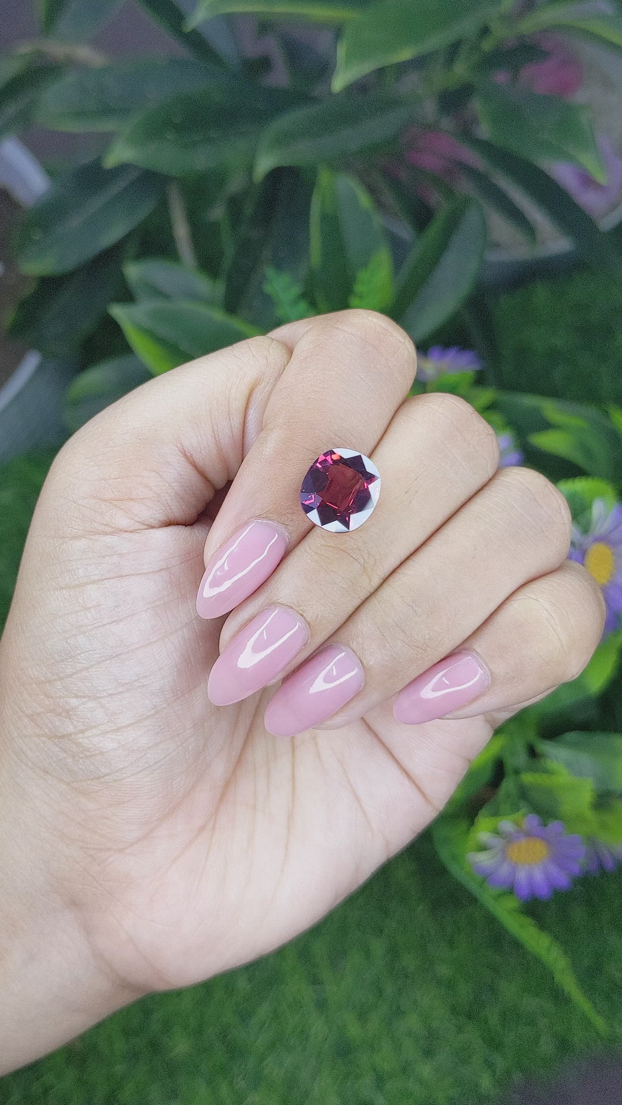 5.00 Ct. Rhodolite Garnet from Ceylon (Sri Lanka) Size Video