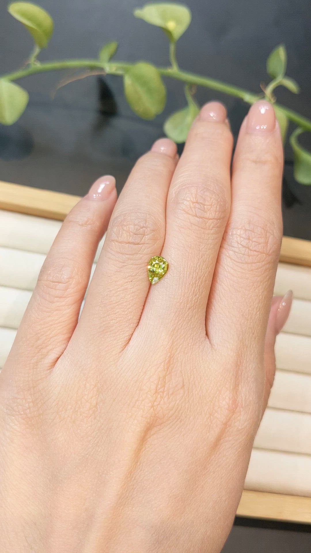 0.85 Ct. Yellowish Green Mali Garnet from West Africa Size Video