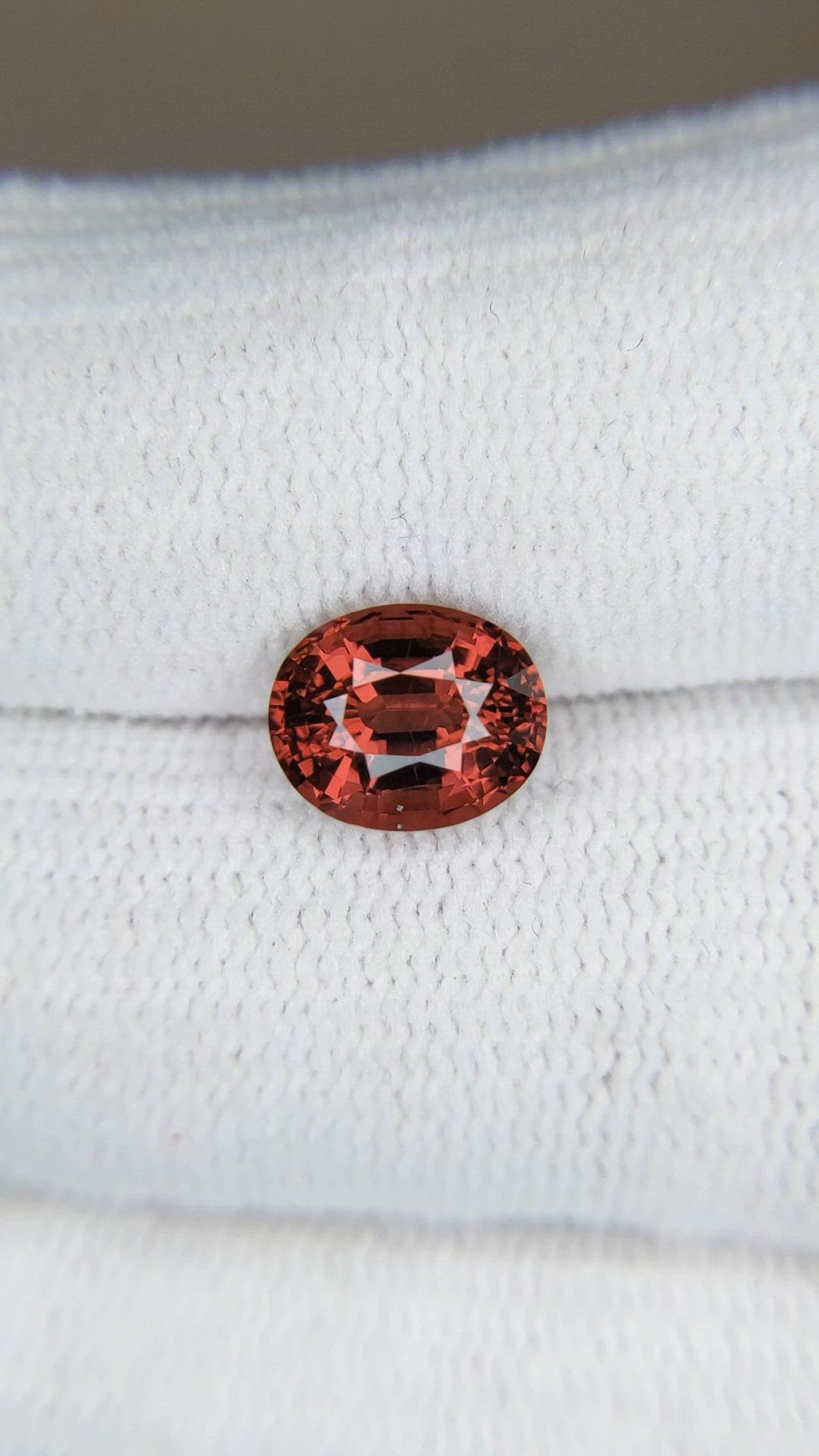 3.10 Ct. Reddish Orange Malaya Garnet from Tanzania Size Video