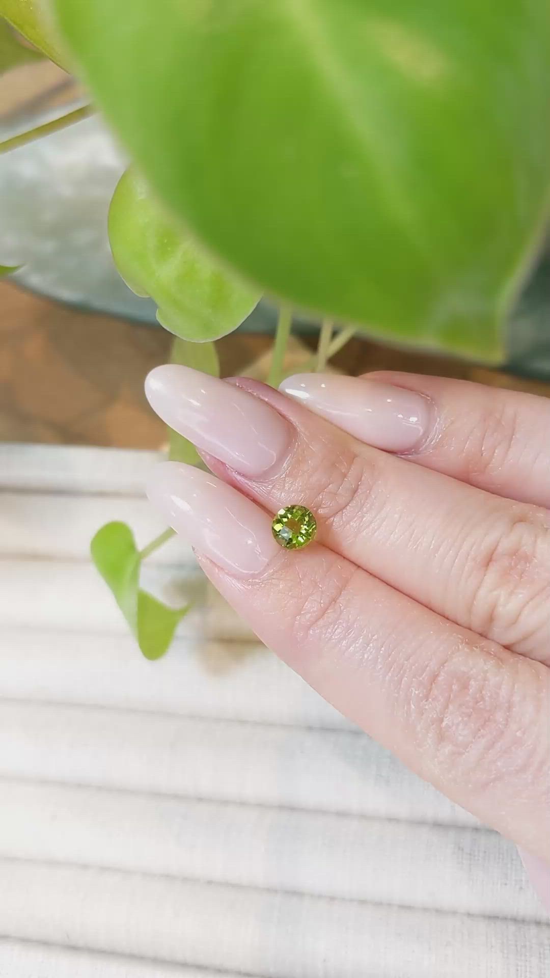 0.94 Ct. Yellowish Green Peridot from Burma (Myanmar) Size Video
