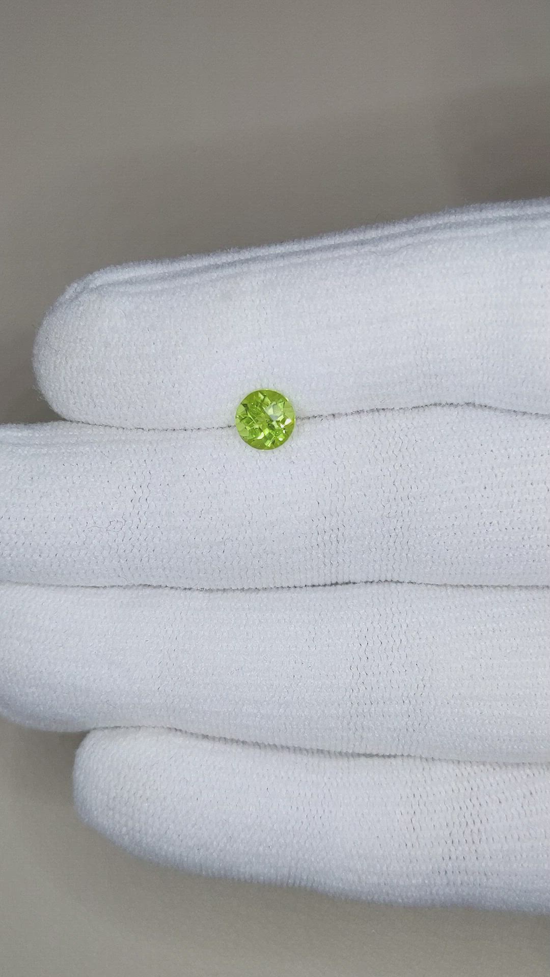 0.94 Ct. Yellowish Green Peridot from Burma (Myanmar) Size Video