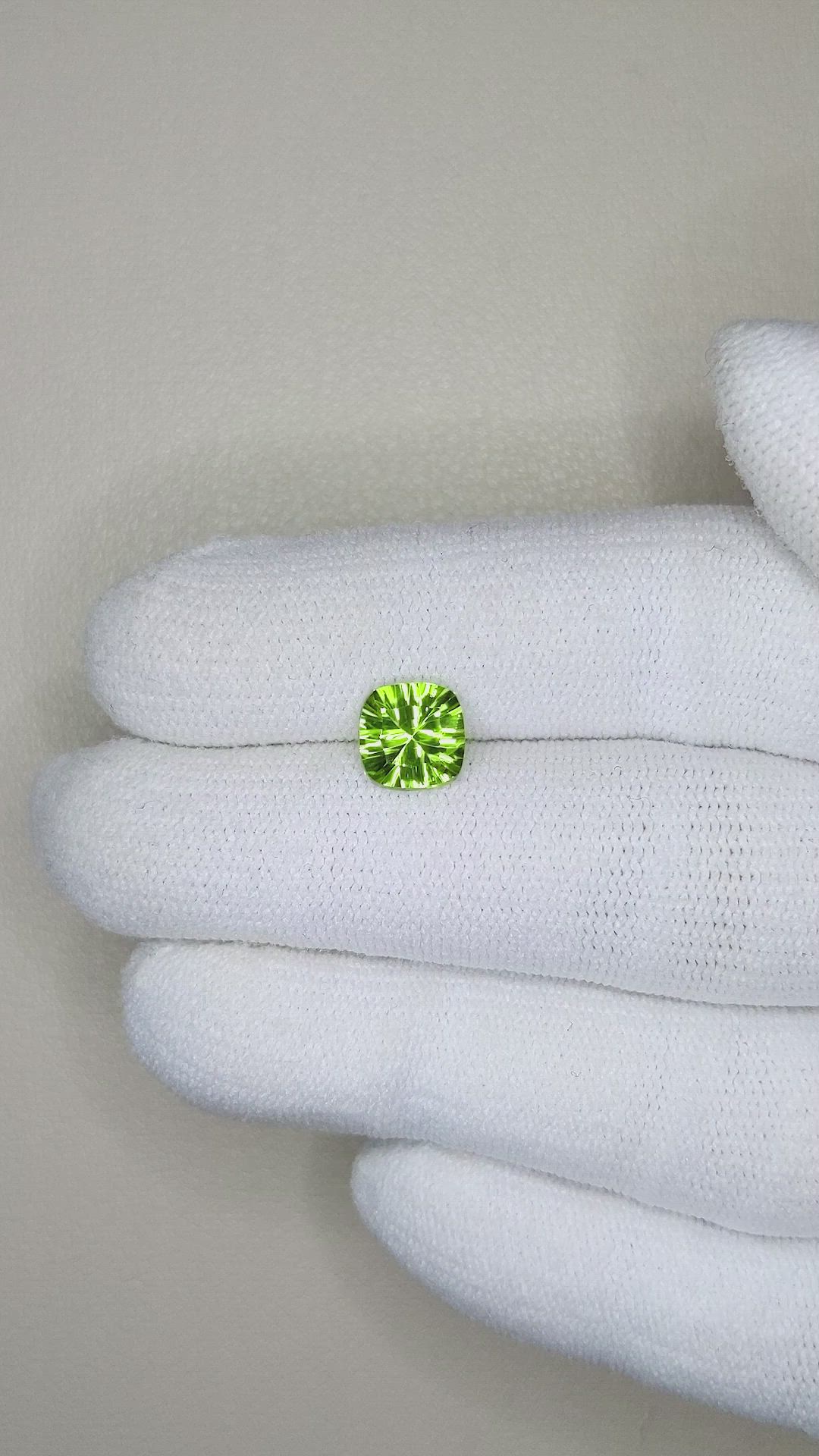 1.51 Ct. Yellowish Green Peridot from Burma (Myanmar) Size Video