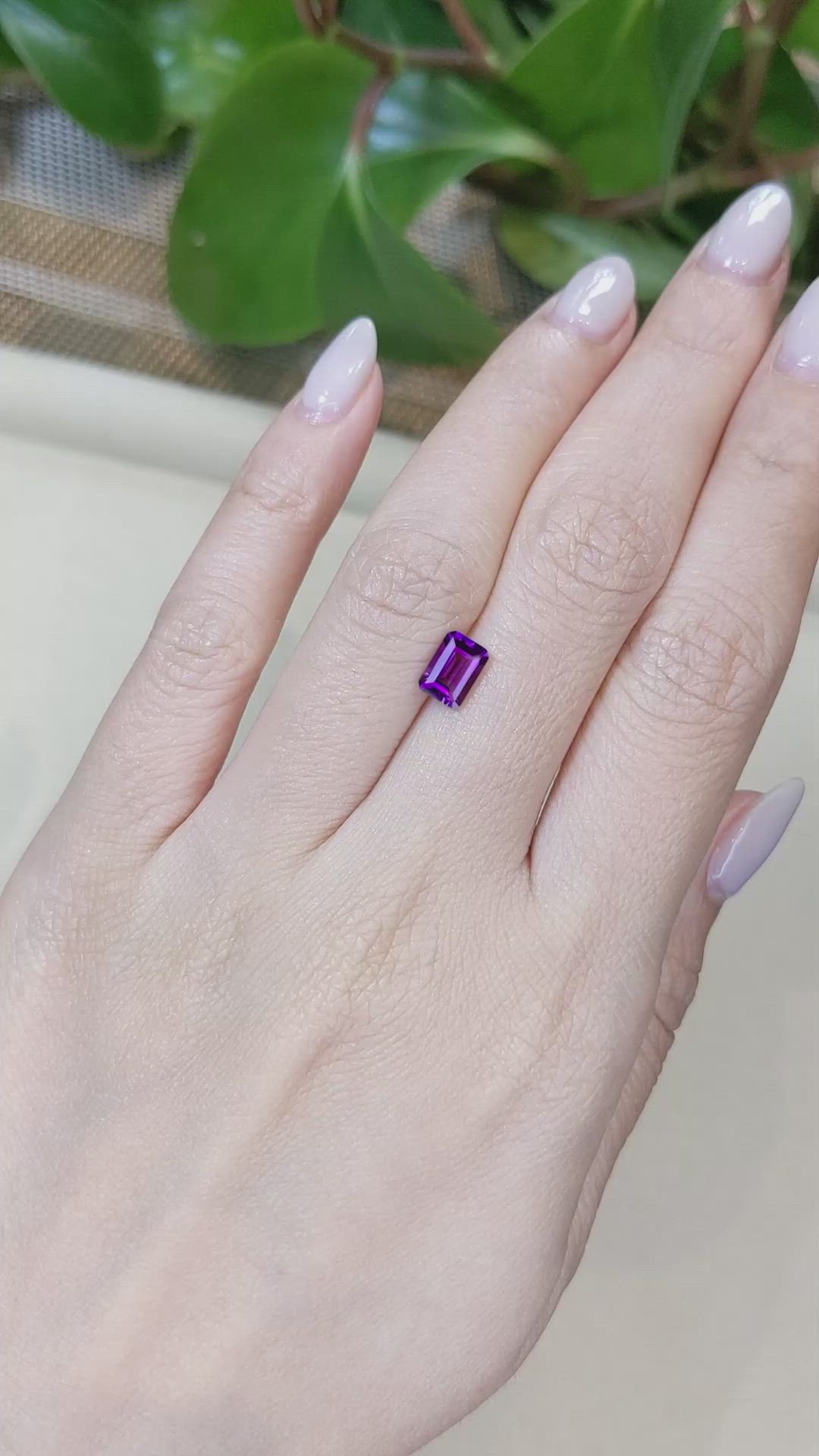 0.92 Ct. Purple Amethyst from Brazil Size Video