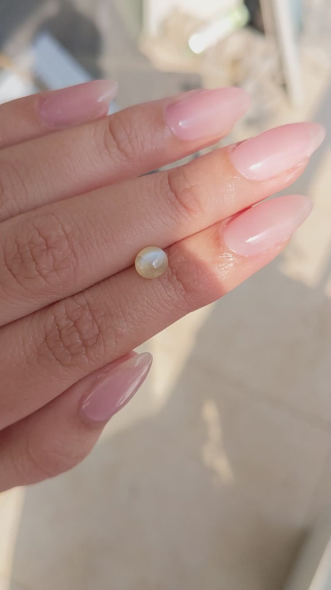 1.46 Ct. Cabochon Chrysoberyl from Ceylon (Sri Lanka) Size Video