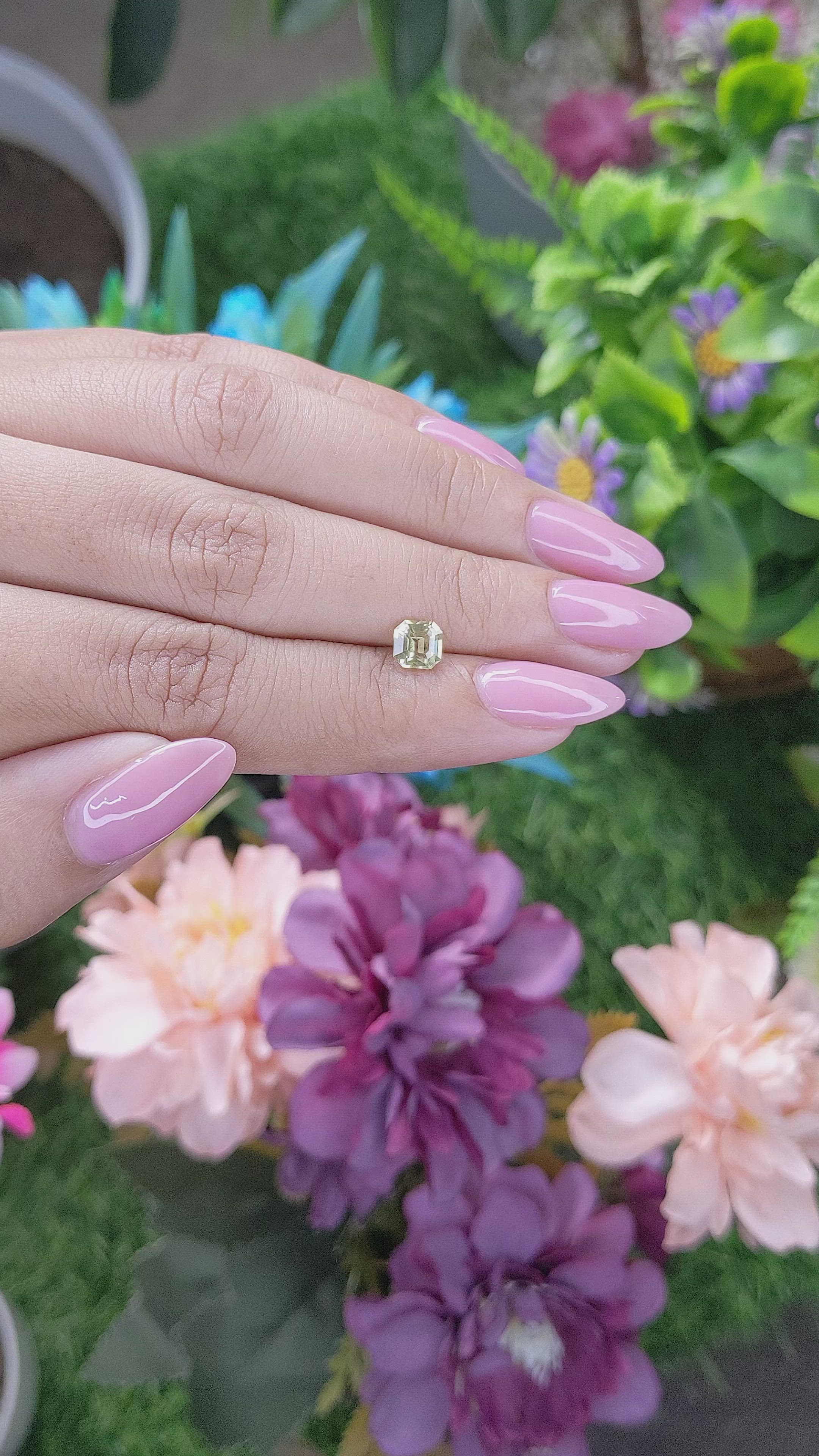 0.76 Ct. Greenish Yellow Chrysoberyl from Tanzania Size Video