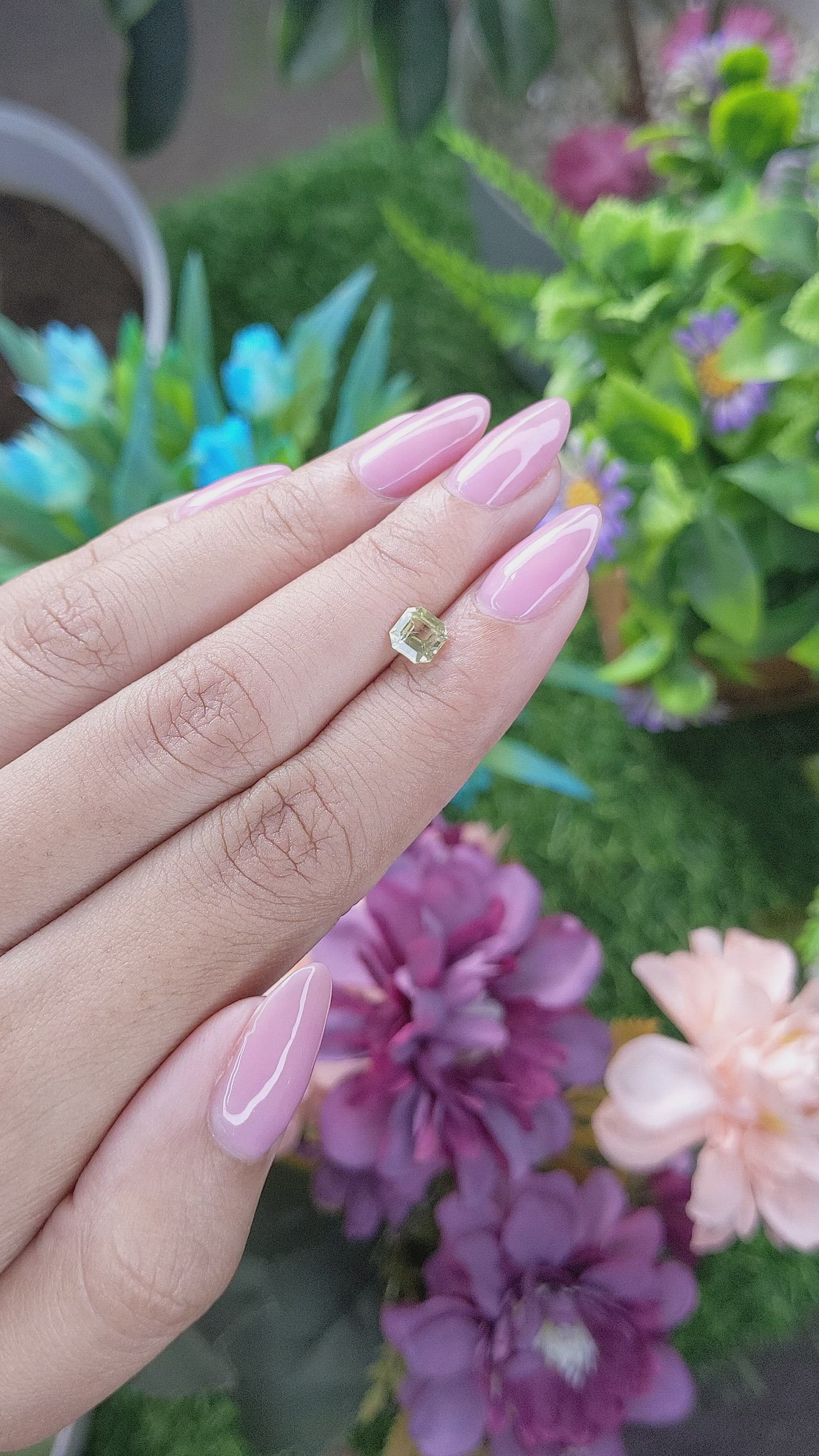 0.76 Ct. Greenish Yellow Chrysoberyl from Tanzania Size Video