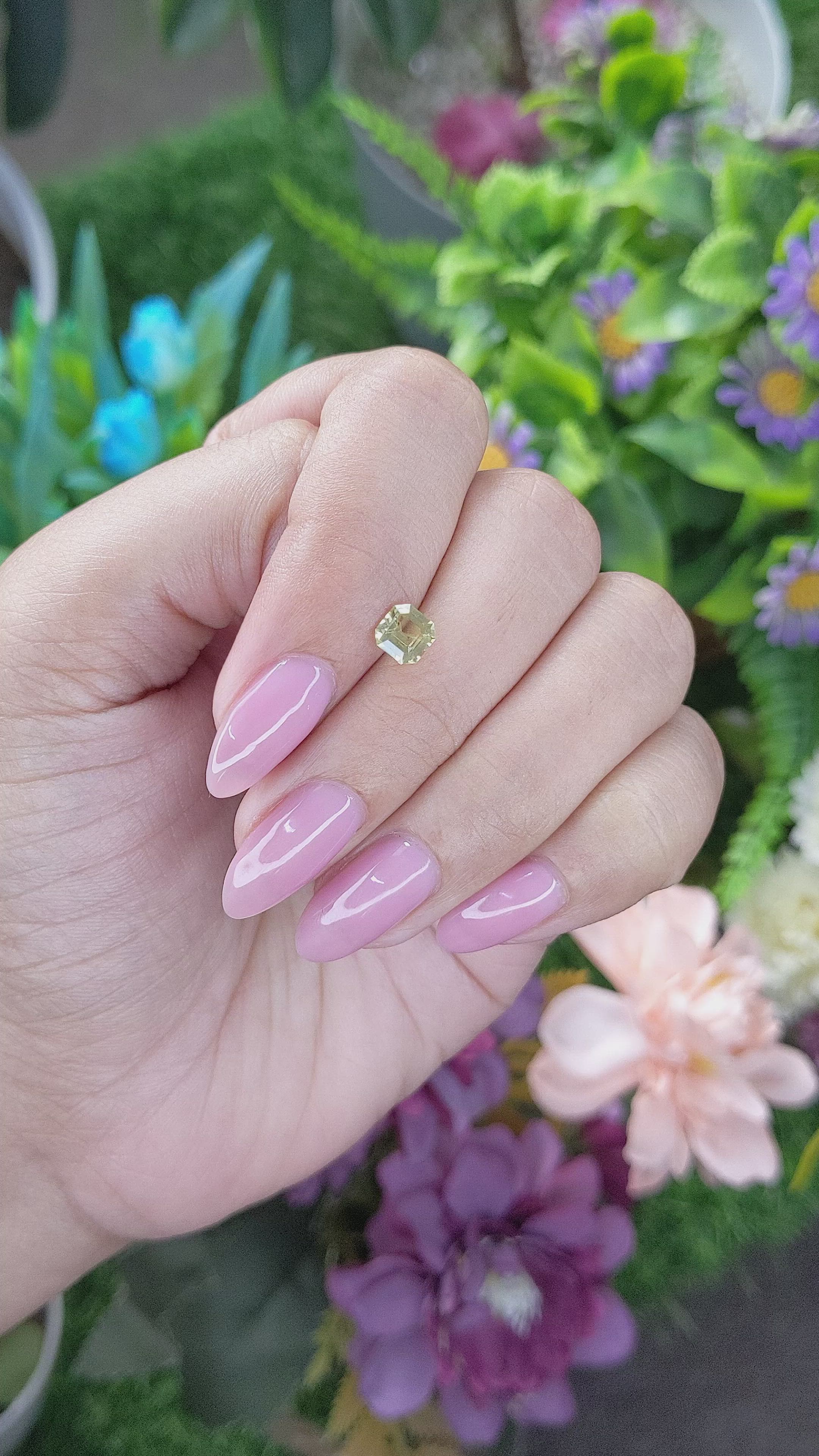 0.76 Ct. Greenish Yellow Chrysoberyl from Tanzania Size Video