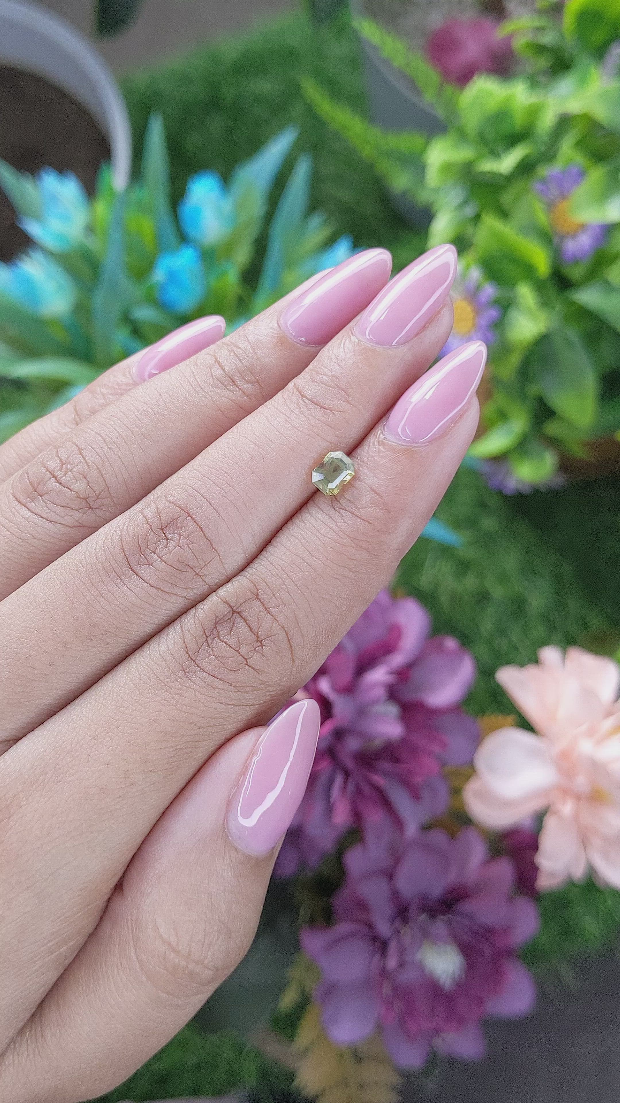 0.74 Ct. Greenish Yellow Chrysoberyl from Tanzania Size Video