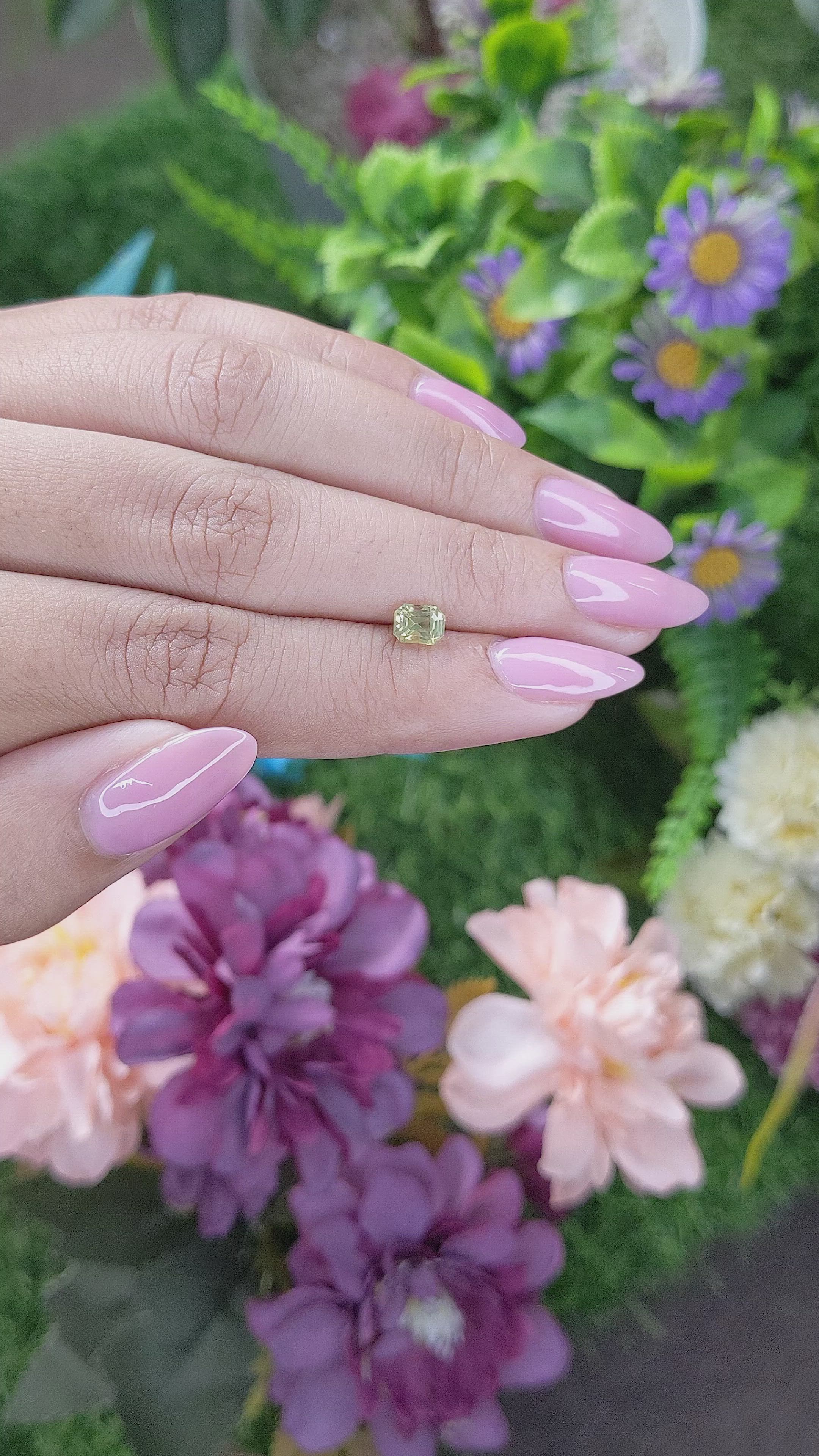 0.74 Ct. Greenish Yellow Chrysoberyl from Tanzania Size Video