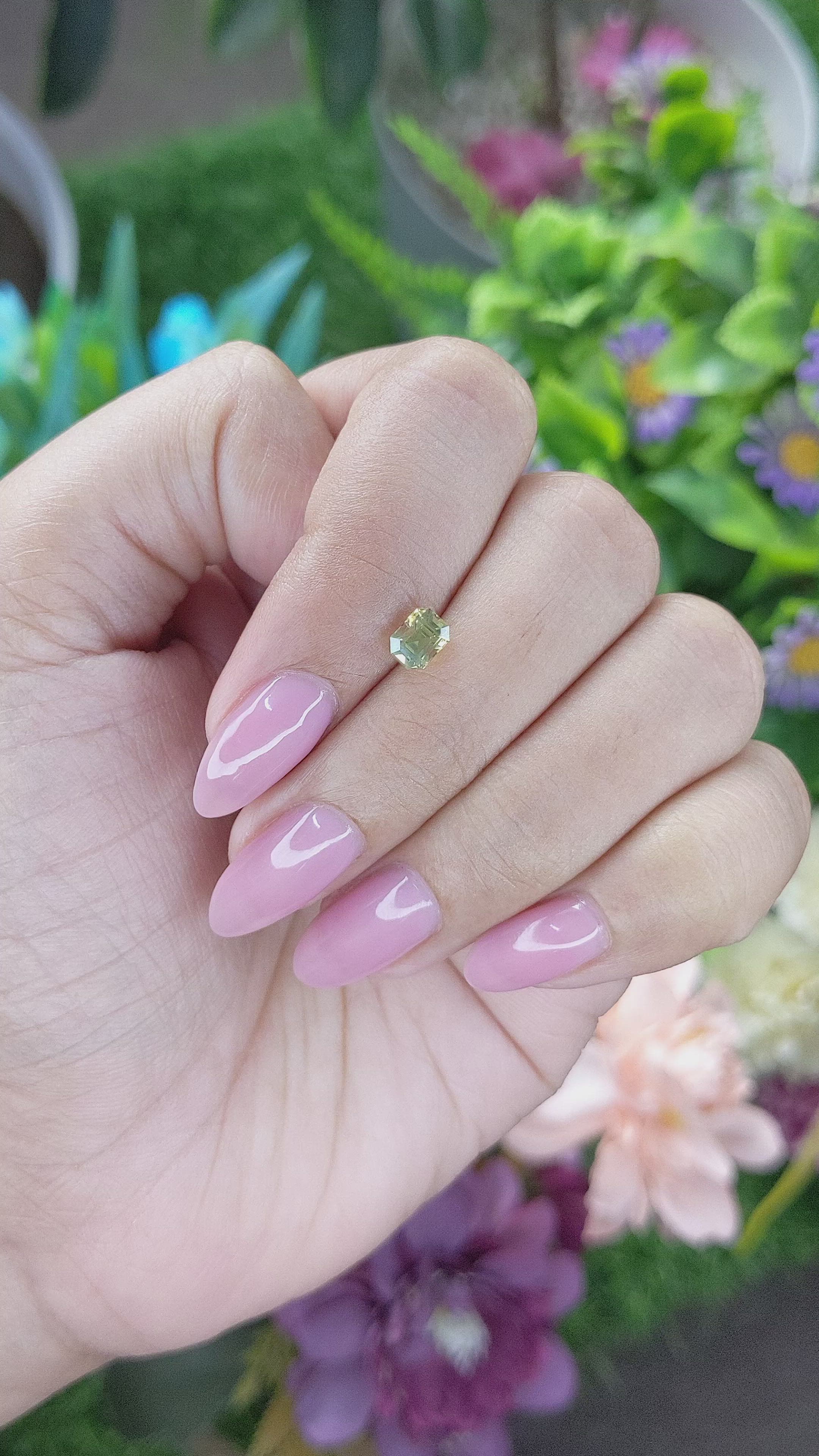 0.74 Ct. Greenish Yellow Chrysoberyl from Tanzania Size Video