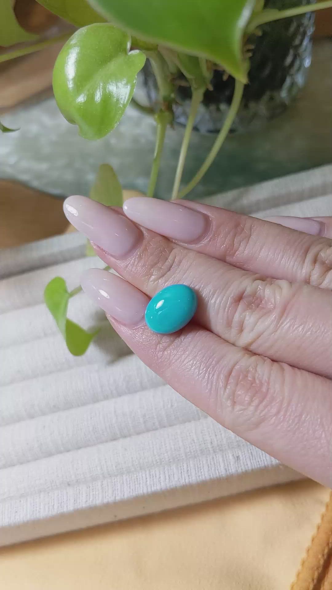 5.93 Ct. Cabochon Turquoise from USA Size Video