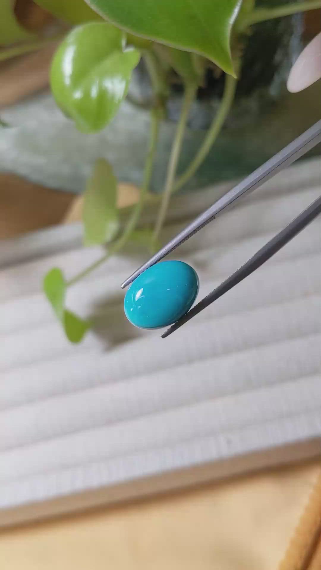 5.93 Ct. Cabochon Turquoise from USA Size Video